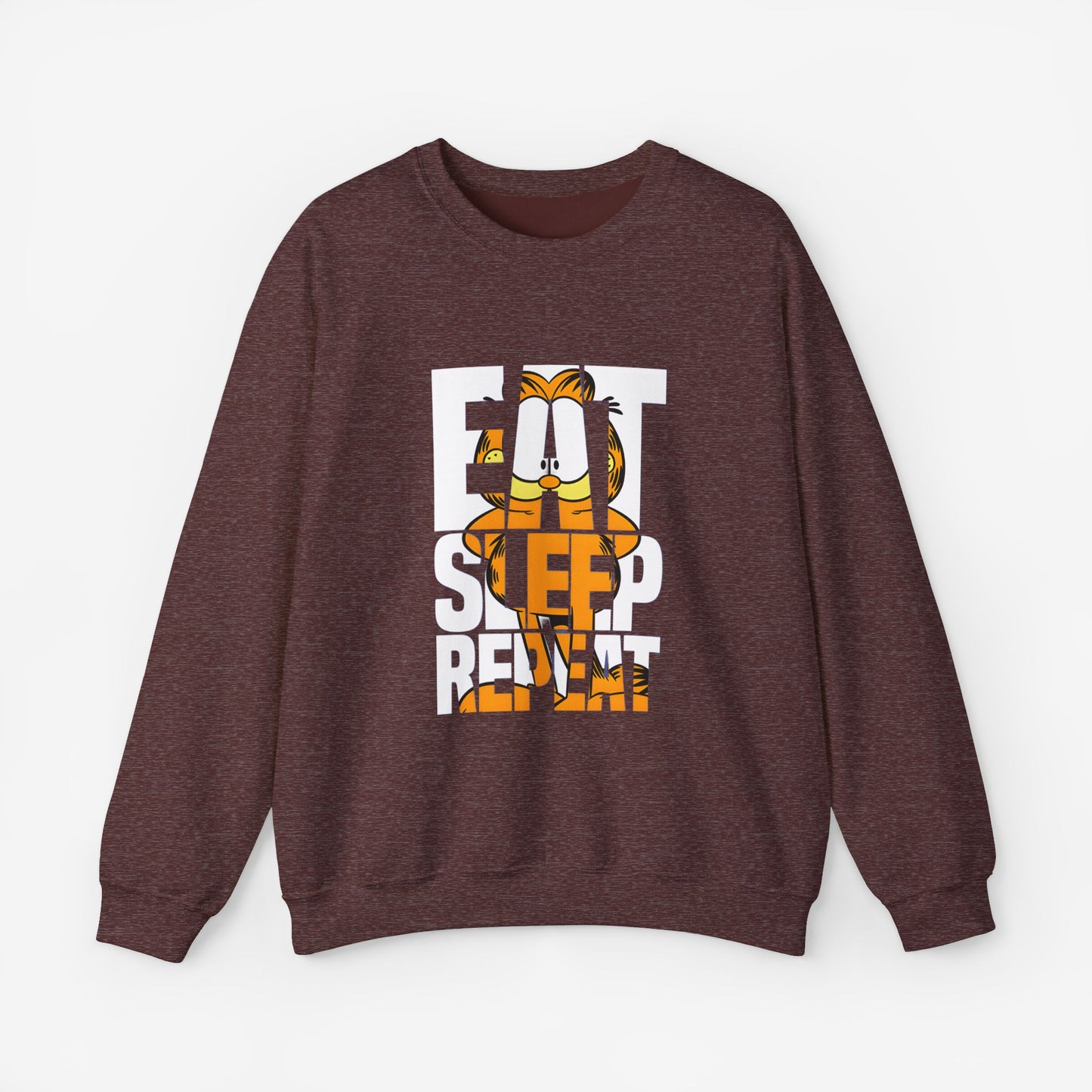 EAT SLEEP REPEAT Sweatshirt Heather Sport Dark Maroon S