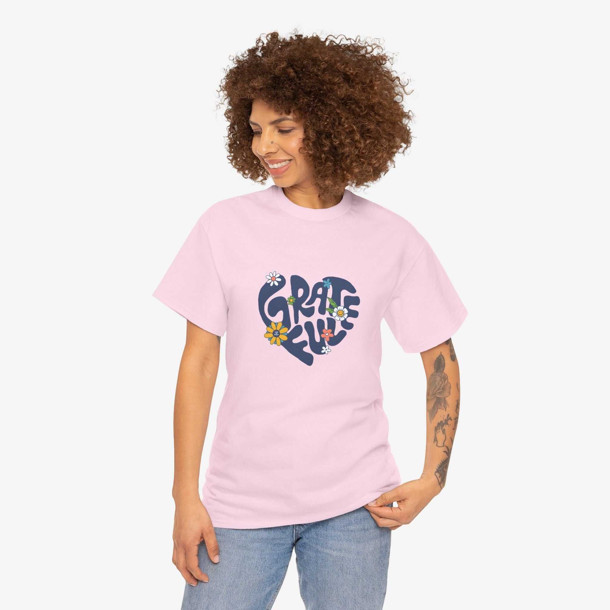 Grateful Heart Unisex Heavy Cotton Tee - Feel Good Apparel for Positivity Lovers