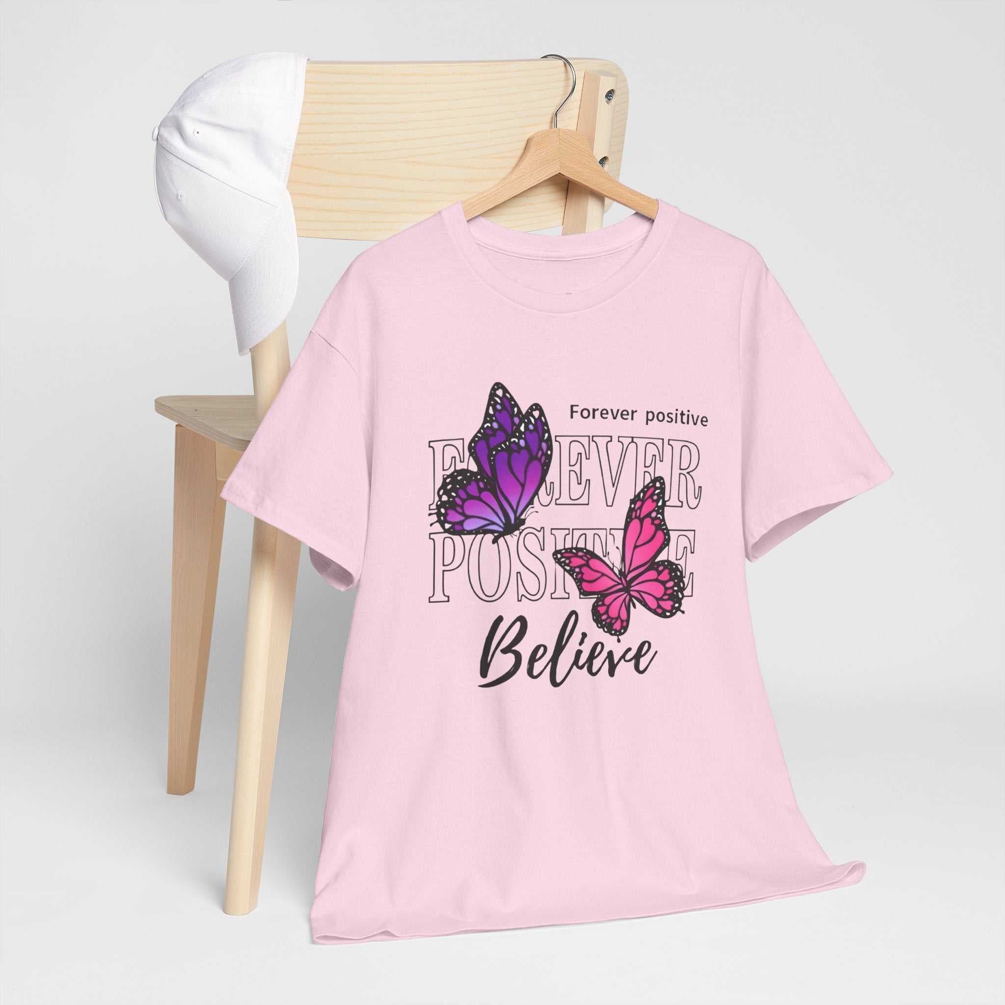 Positive Vibe Unisex Heavy Cotton Tee - Butterfly Design
