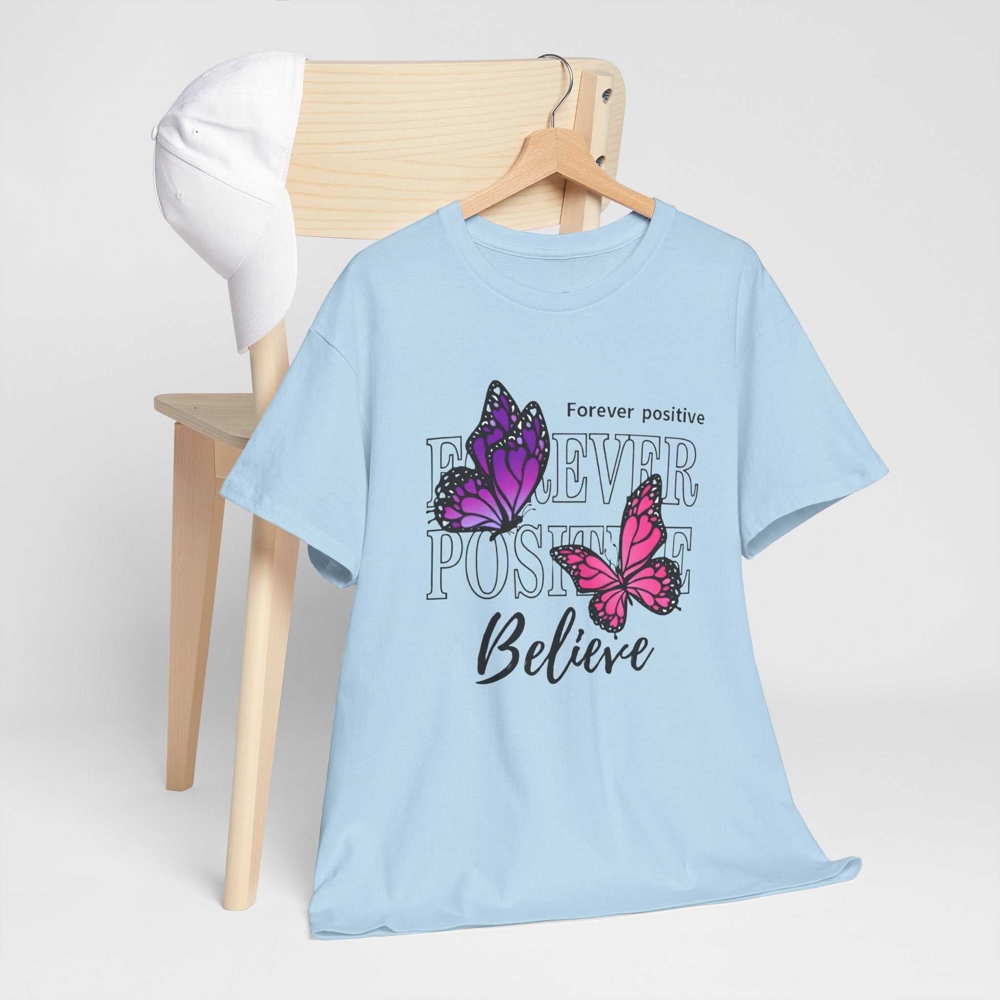 Positive Vibe Unisex Heavy Cotton Tee - Butterfly Design
