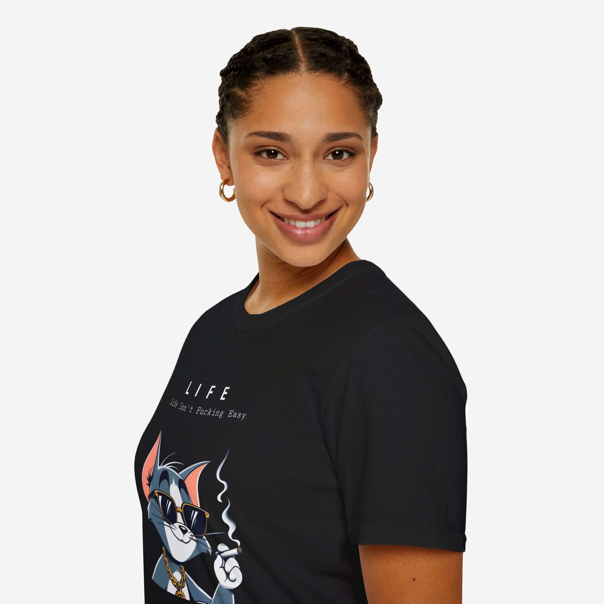 Life Isn't Easy Cat Unisex Softstyle T-Shirt