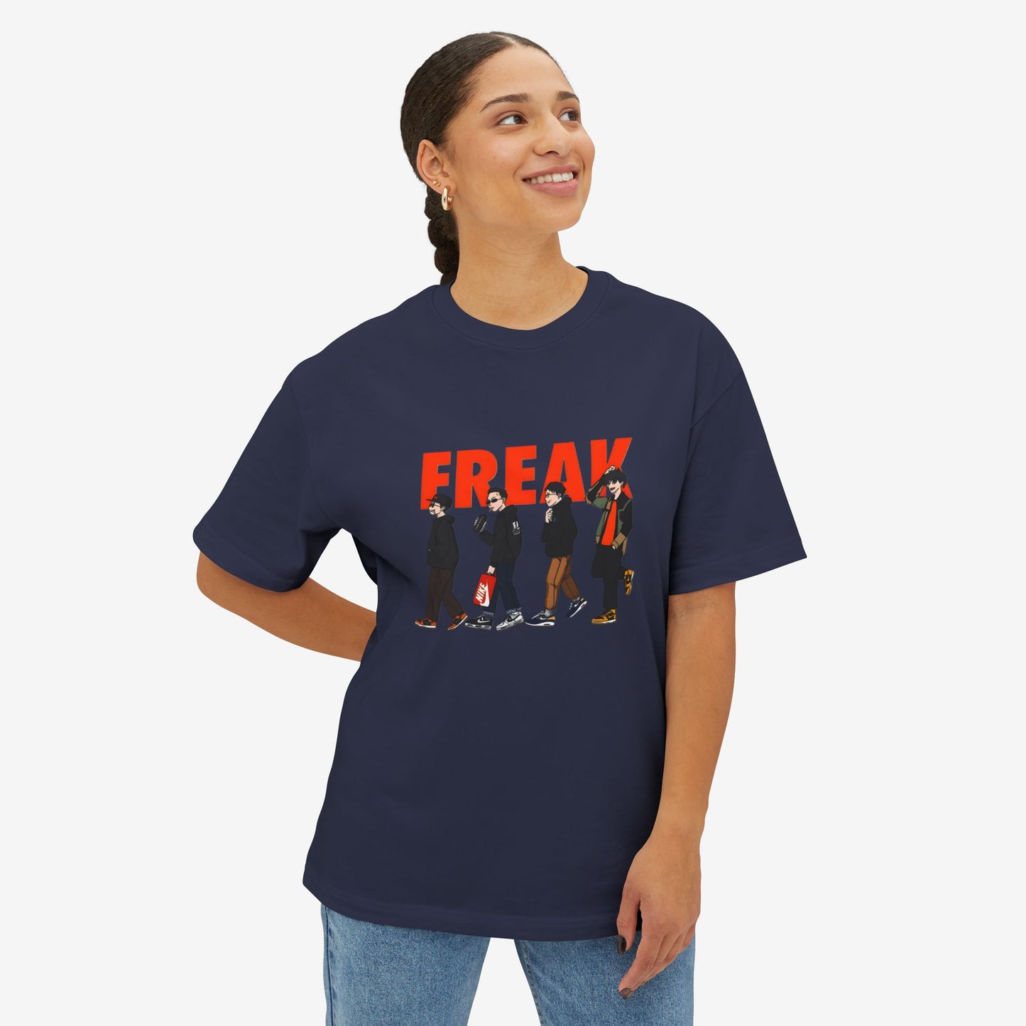 Freak Graphic Unisex Oversized Boxy Tee - Trendy Streetwear Style