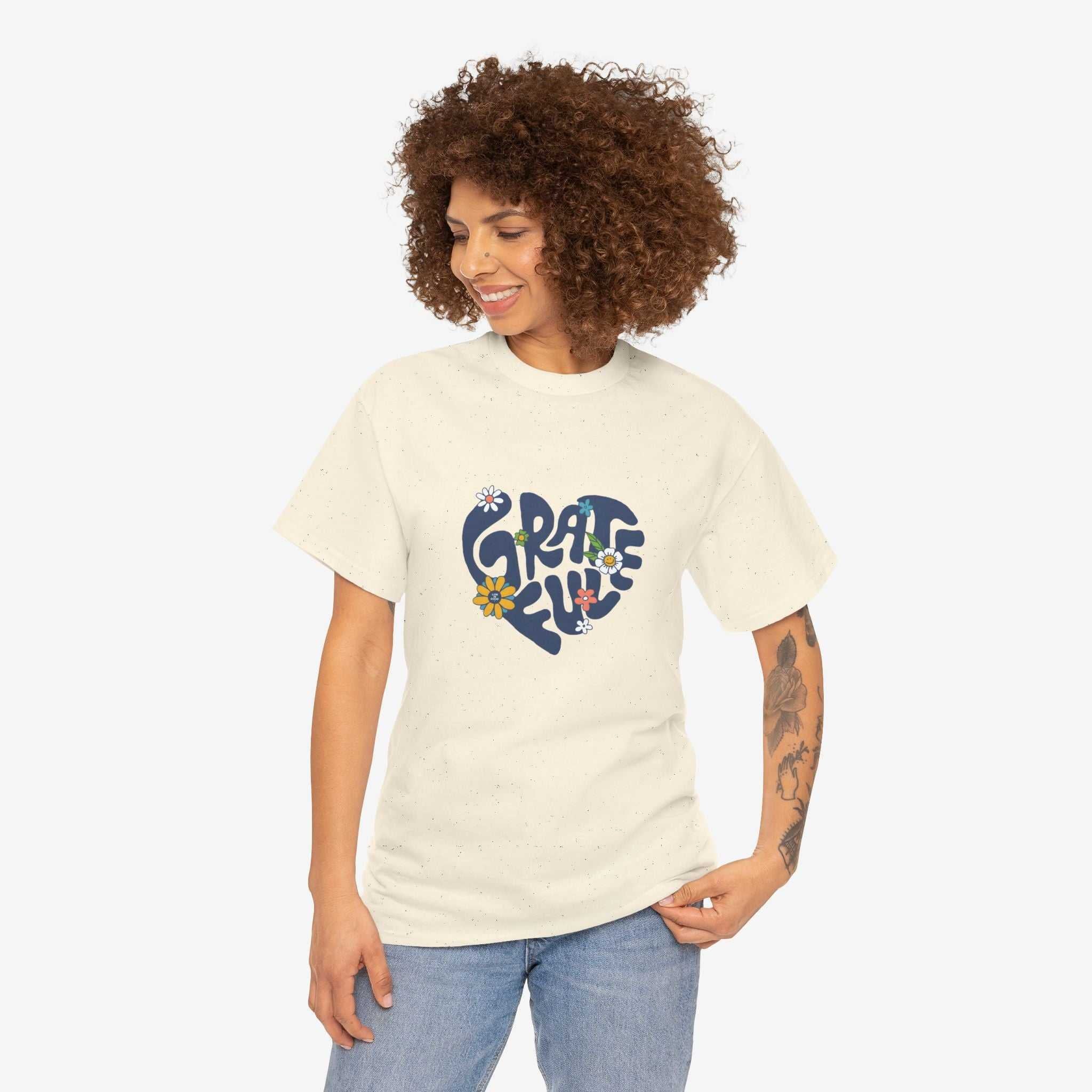 Grateful Heart Unisex Heavy Cotton Tee - Feel Good Apparel for Positivity Lovers