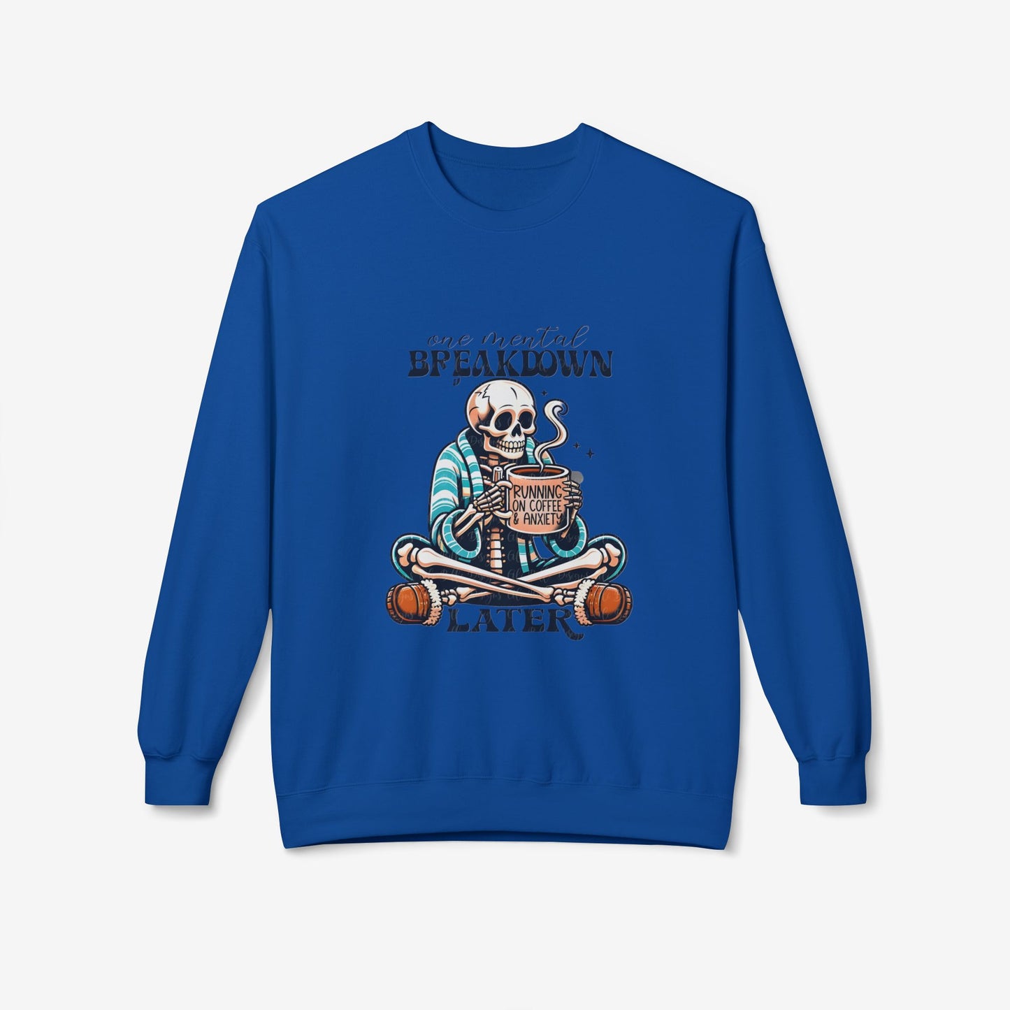 Crewneck Sweatshirt Breakdown graphic Royal S