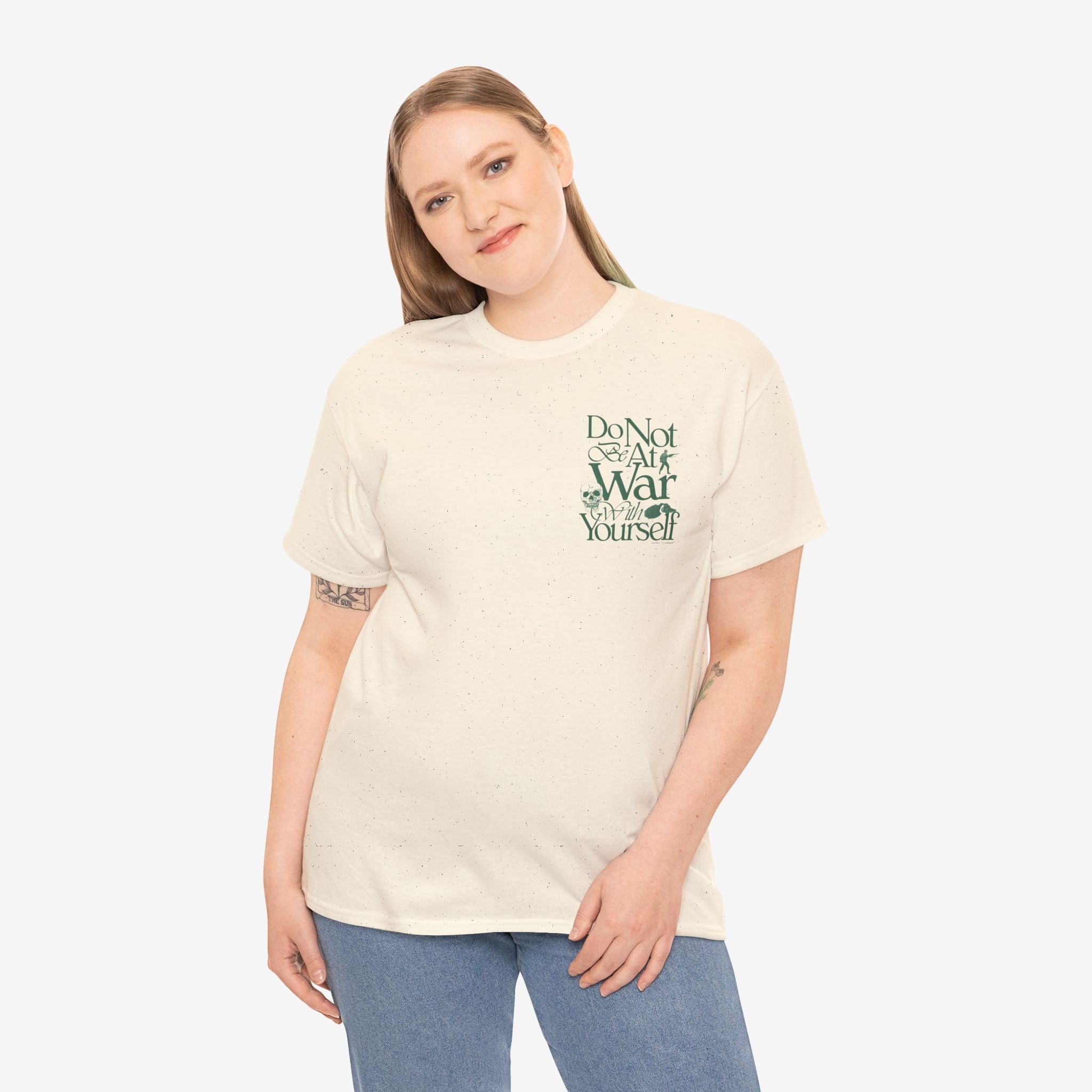 Unisex Heavy Cotton Tee - 'Do Not War With Yourself' Graphic Shirt