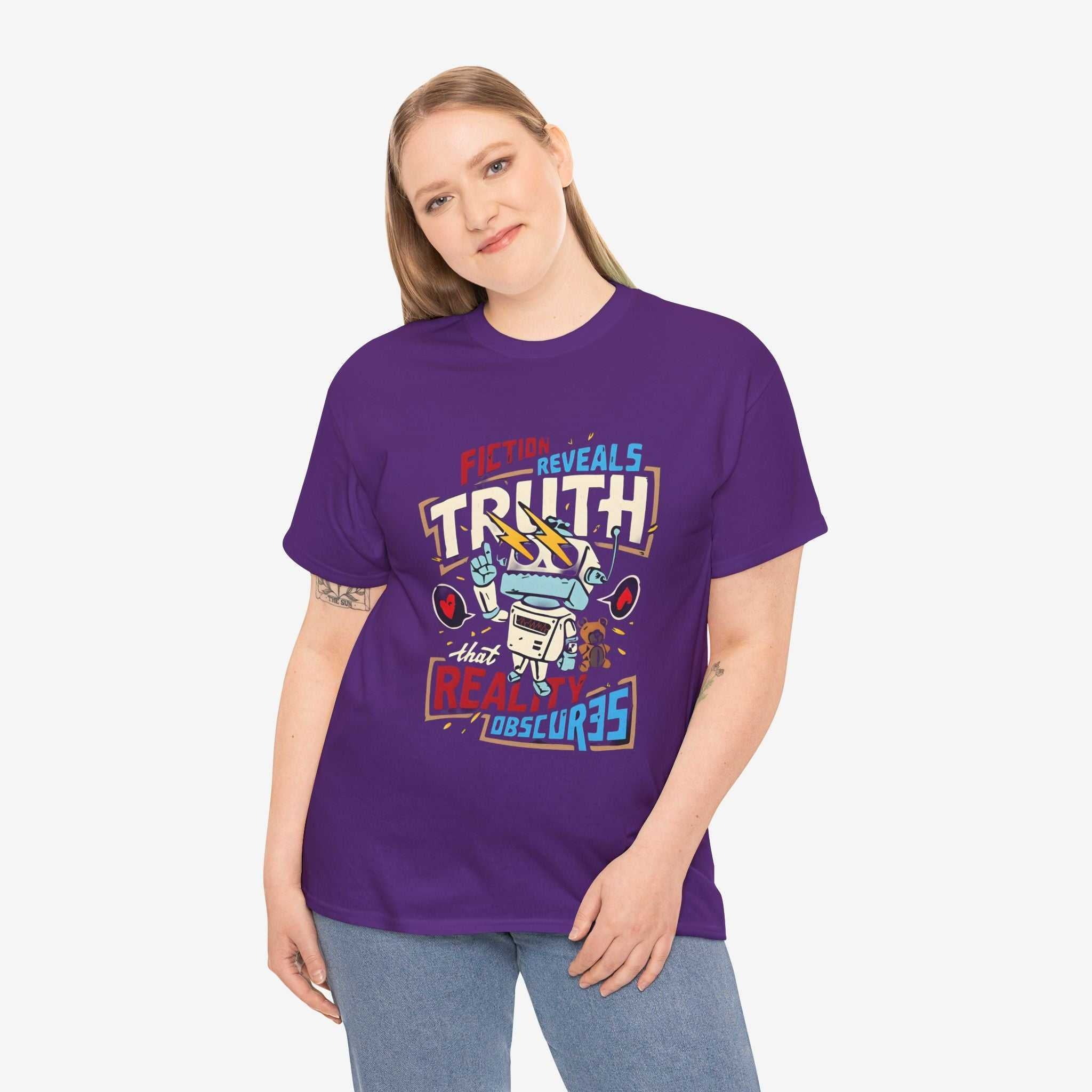 Unisex Heavy Cotton Tee - Fiction Reveals Truth Graphic Shirt