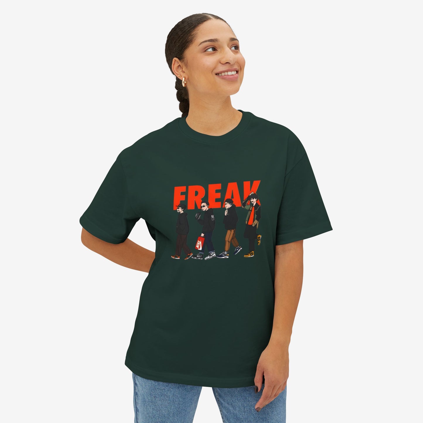 Freak Graphic Unisex Oversized Boxy Tee - Trendy Streetwear Style