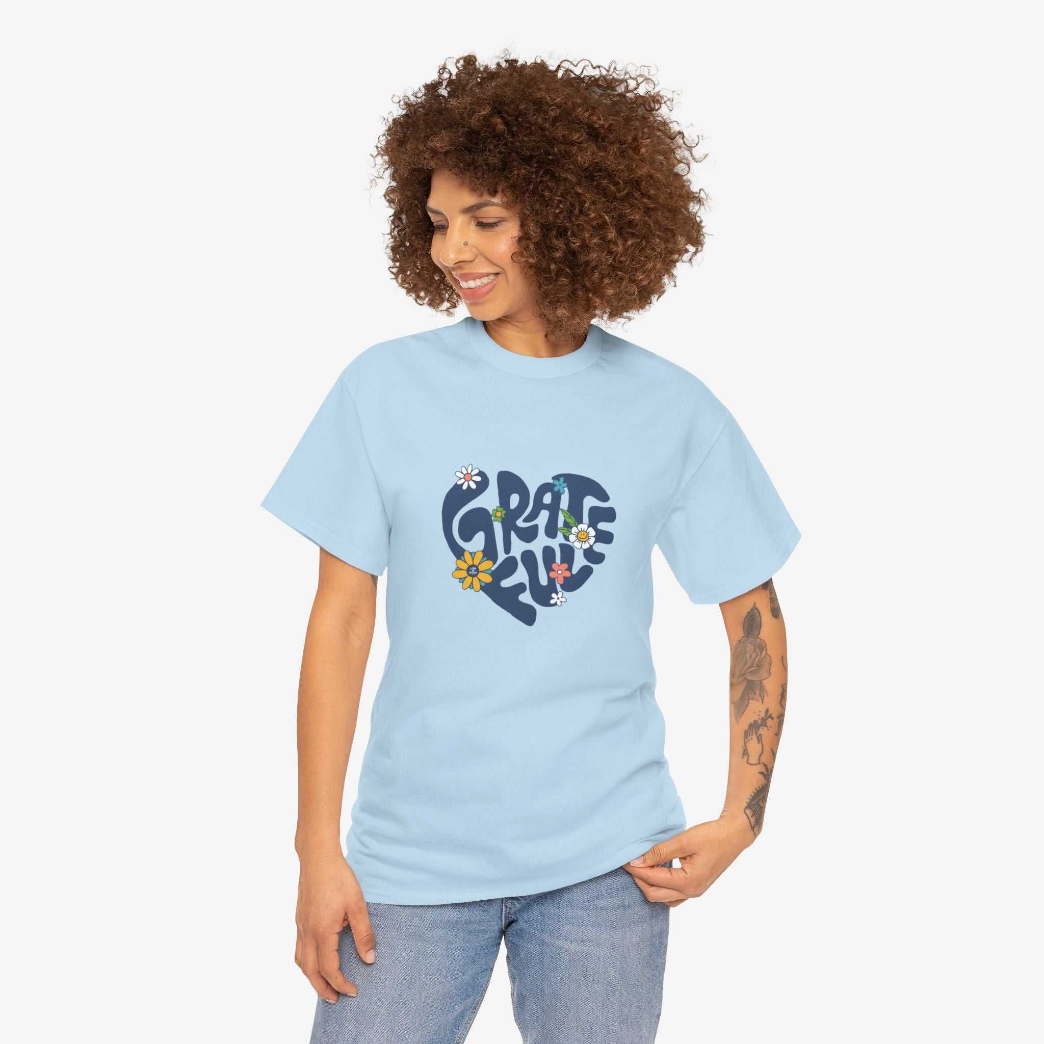 Grateful Heart Unisex Heavy Cotton Tee - Feel Good Apparel for Positivity Lovers