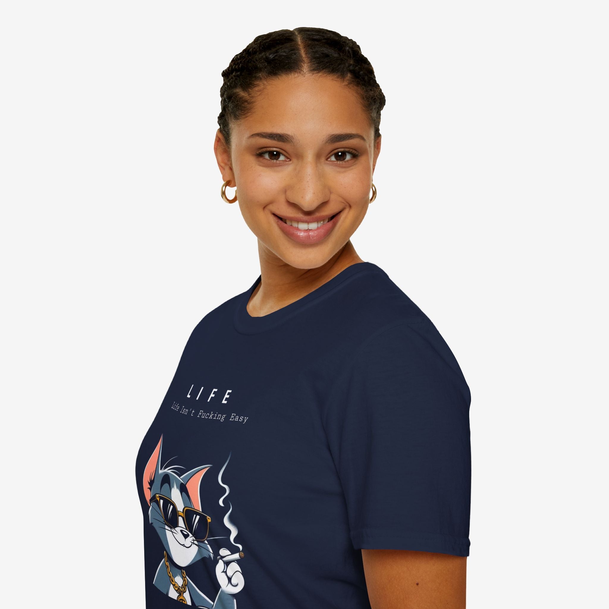 Life Isn't Easy Cat Unisex Softstyle T-Shirt