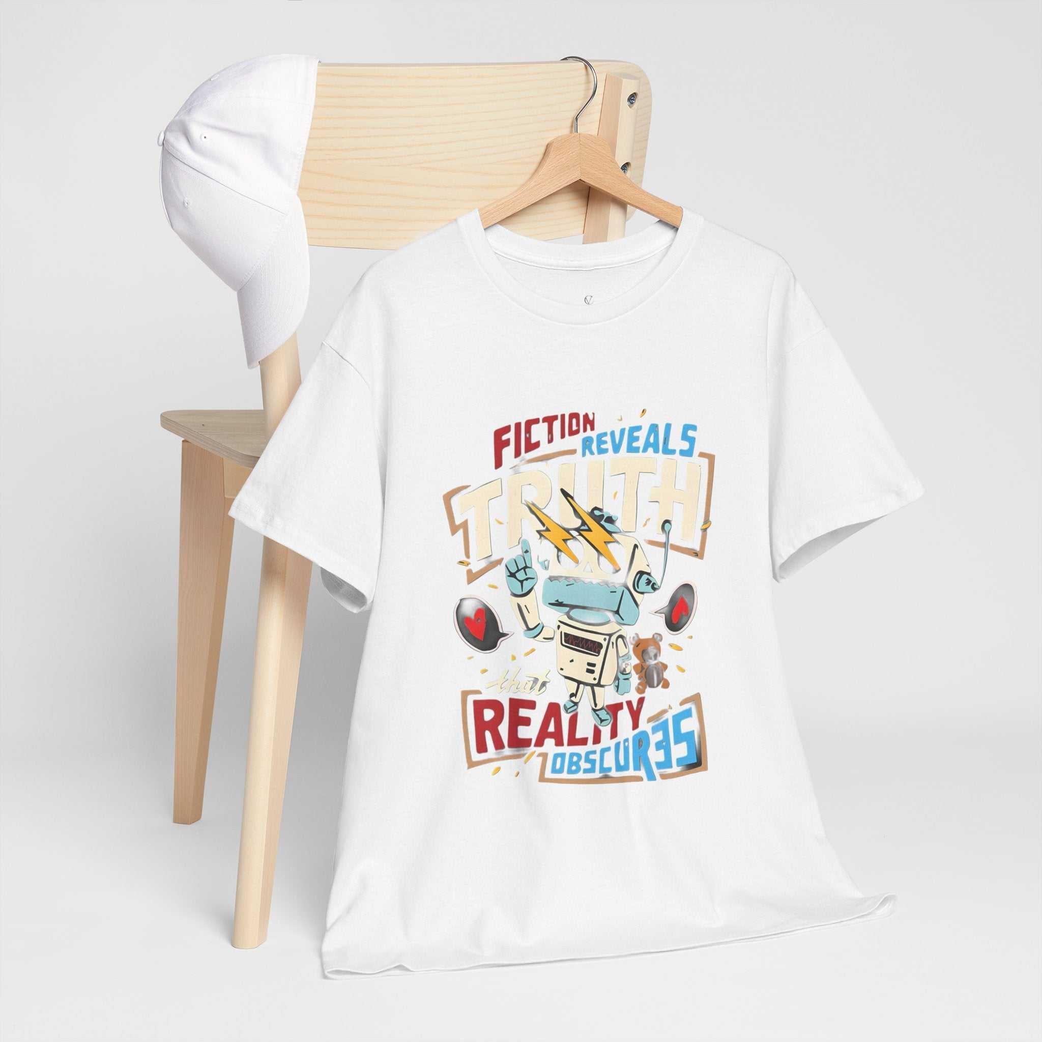 Unisex Heavy Cotton Tee - Fiction Reveals Truth Graphic Shirt