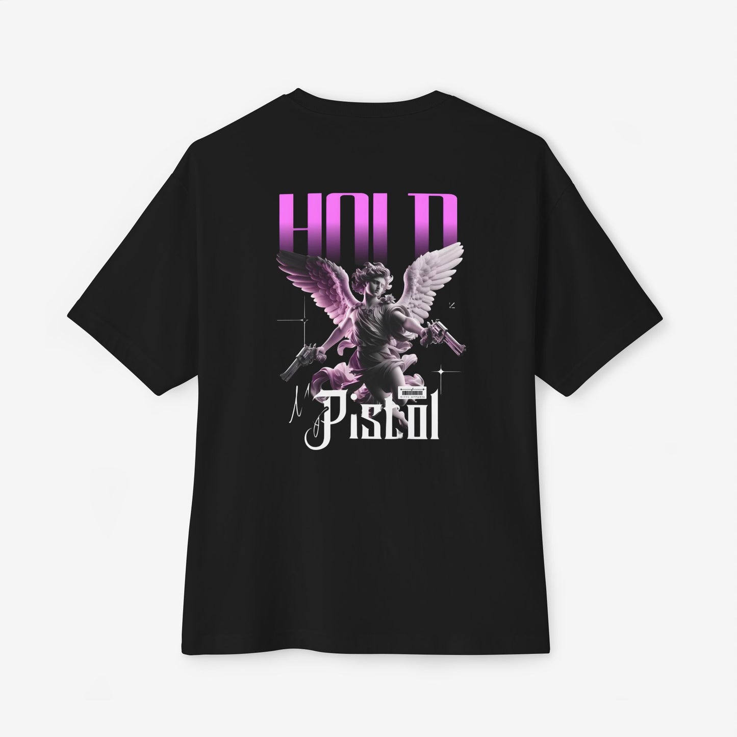 Oversized Tee - "Hold Pistol" Graphic T-Shirt