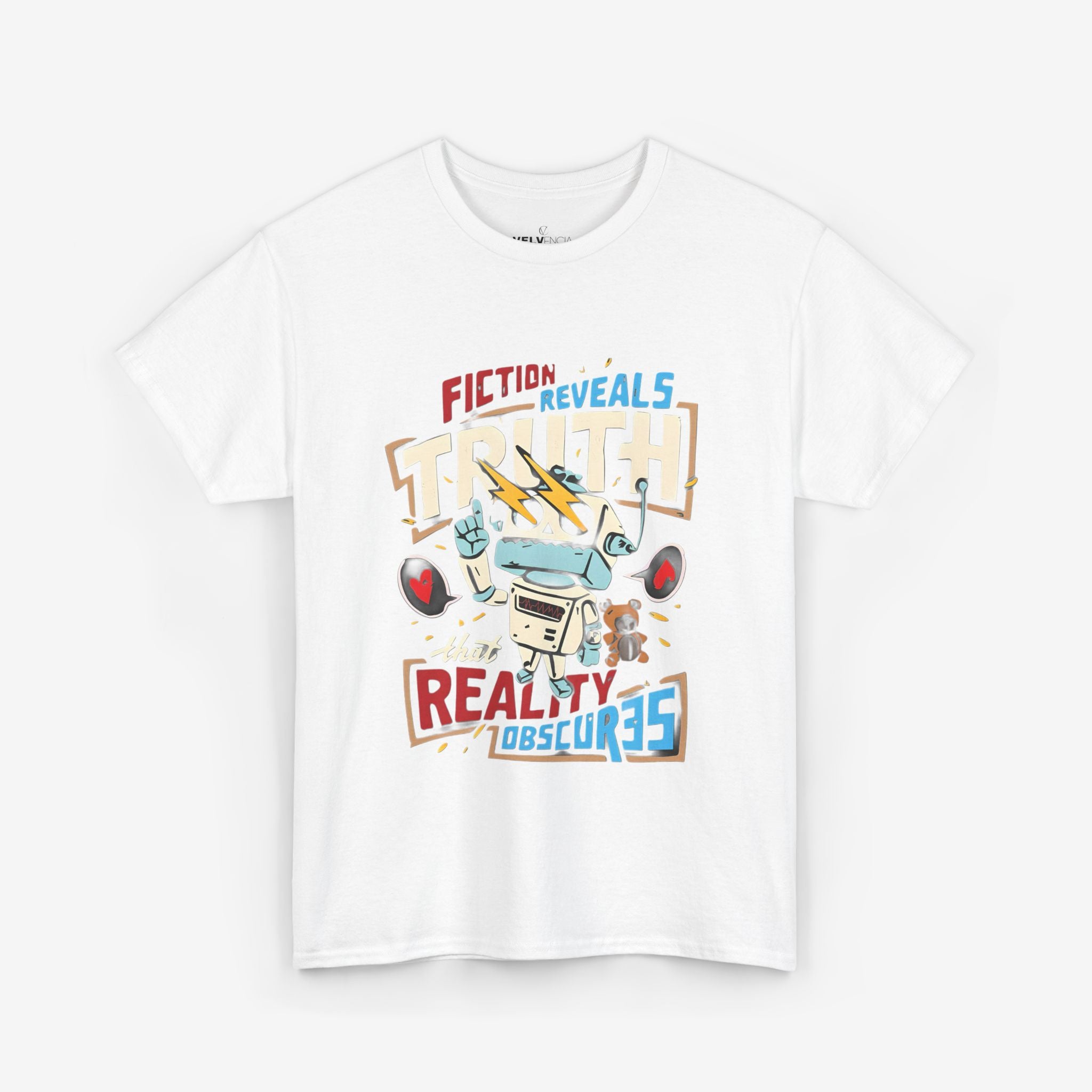 Unisex Heavy Cotton Tee - Fiction Reveals Truth Graphic Shirt