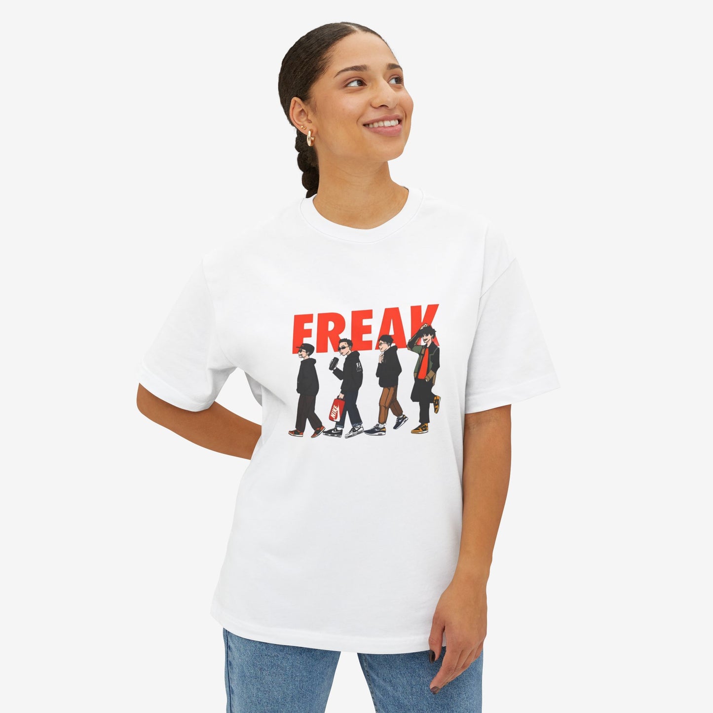 Freak Graphic Unisex Oversized Boxy Tee - Trendy Streetwear Style