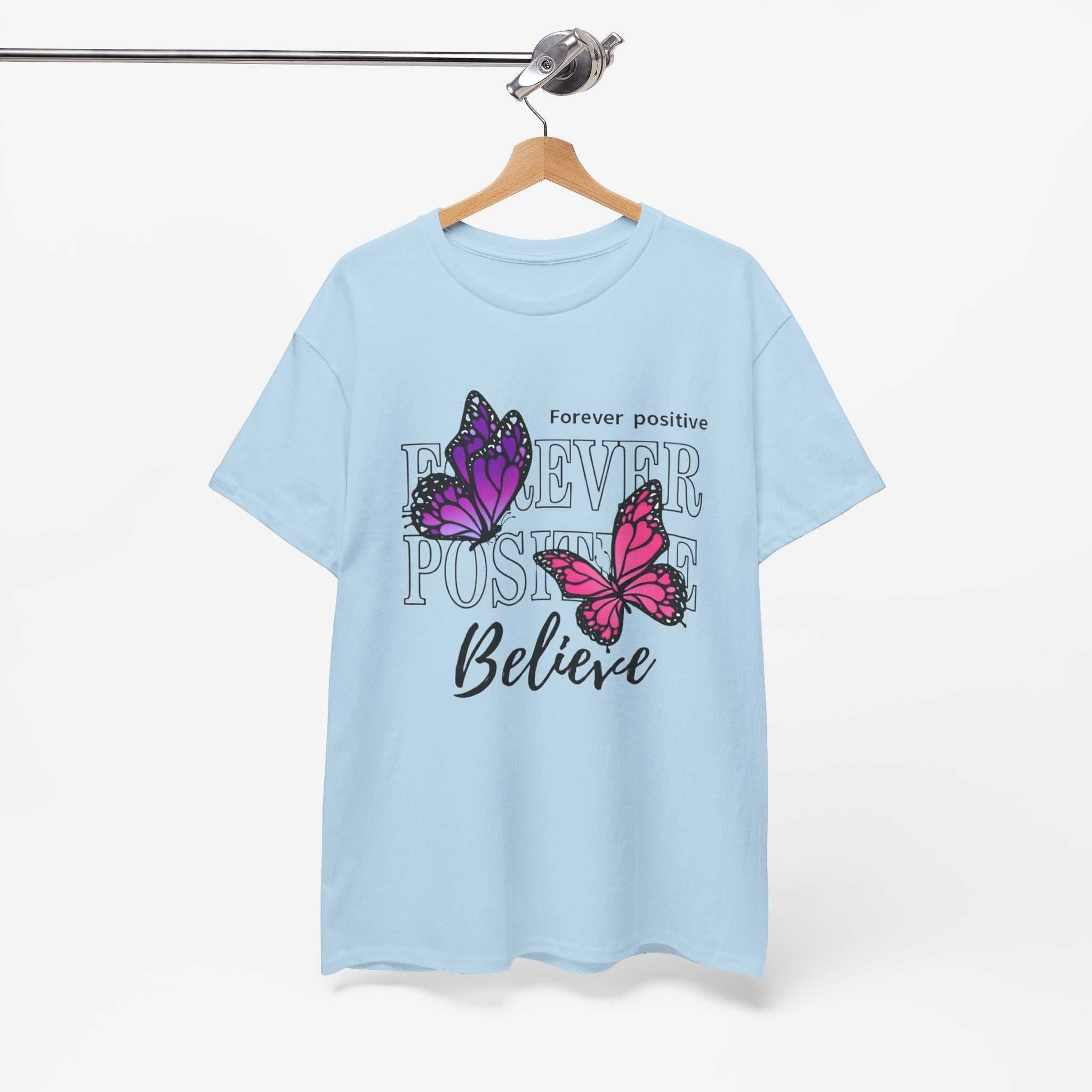 Positive Vibe Unisex Heavy Cotton Tee - Butterfly Design