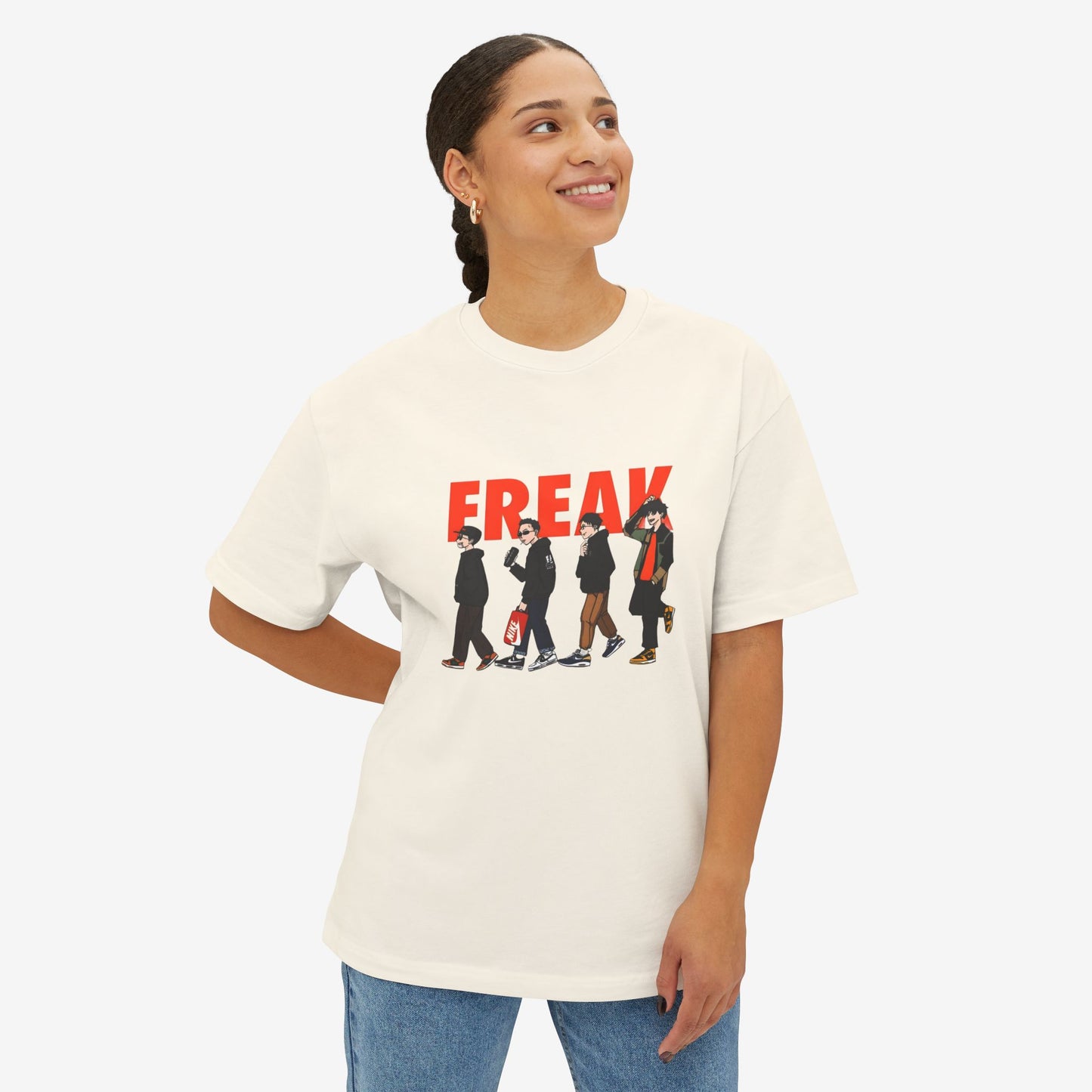 Freak Graphic Unisex Oversized Boxy Tee - Trendy Streetwear Style