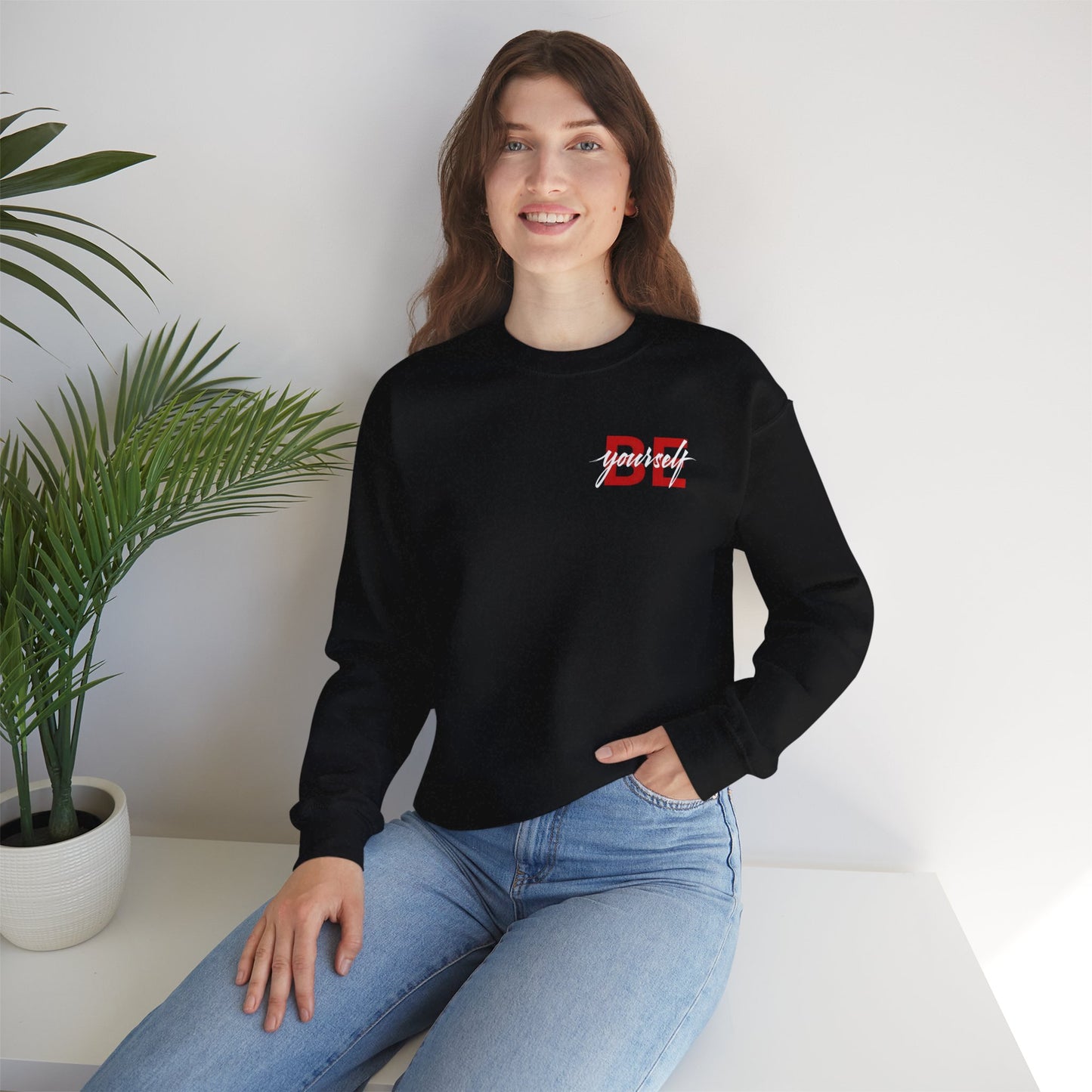 BE YOURSELF Crewneck Sweatshirt Black S