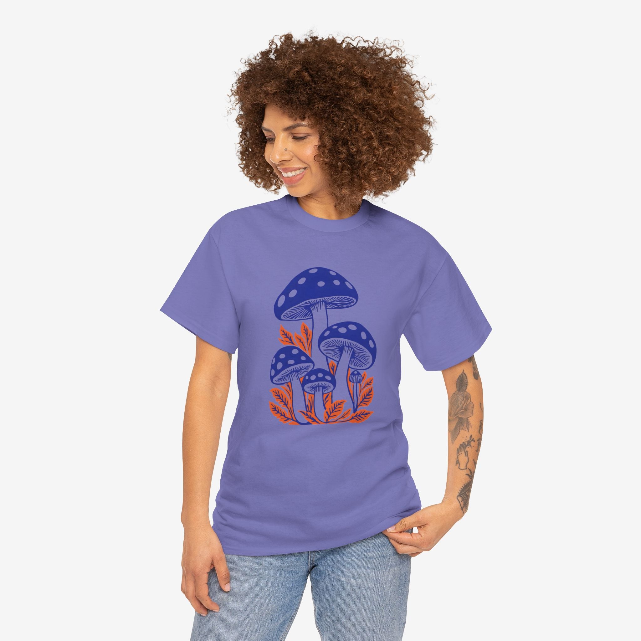 Whimsical Mushroom Unisex Heavy Cotton Tee
