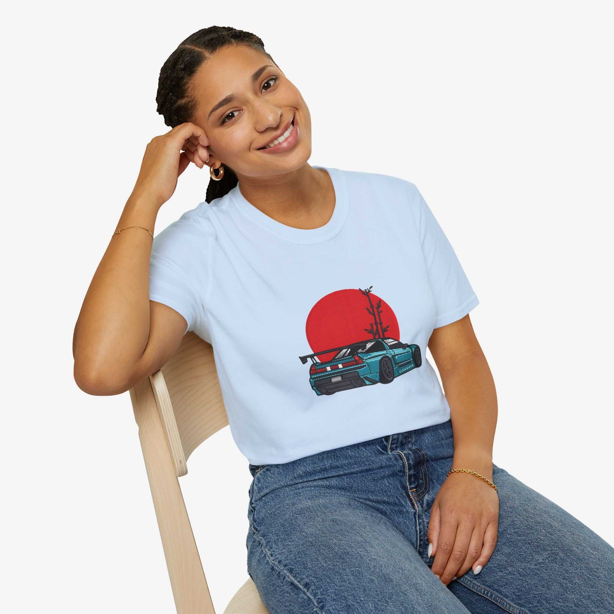 Retro Car Graphic Unisex T-Shirt - Vintage Sunset Design
