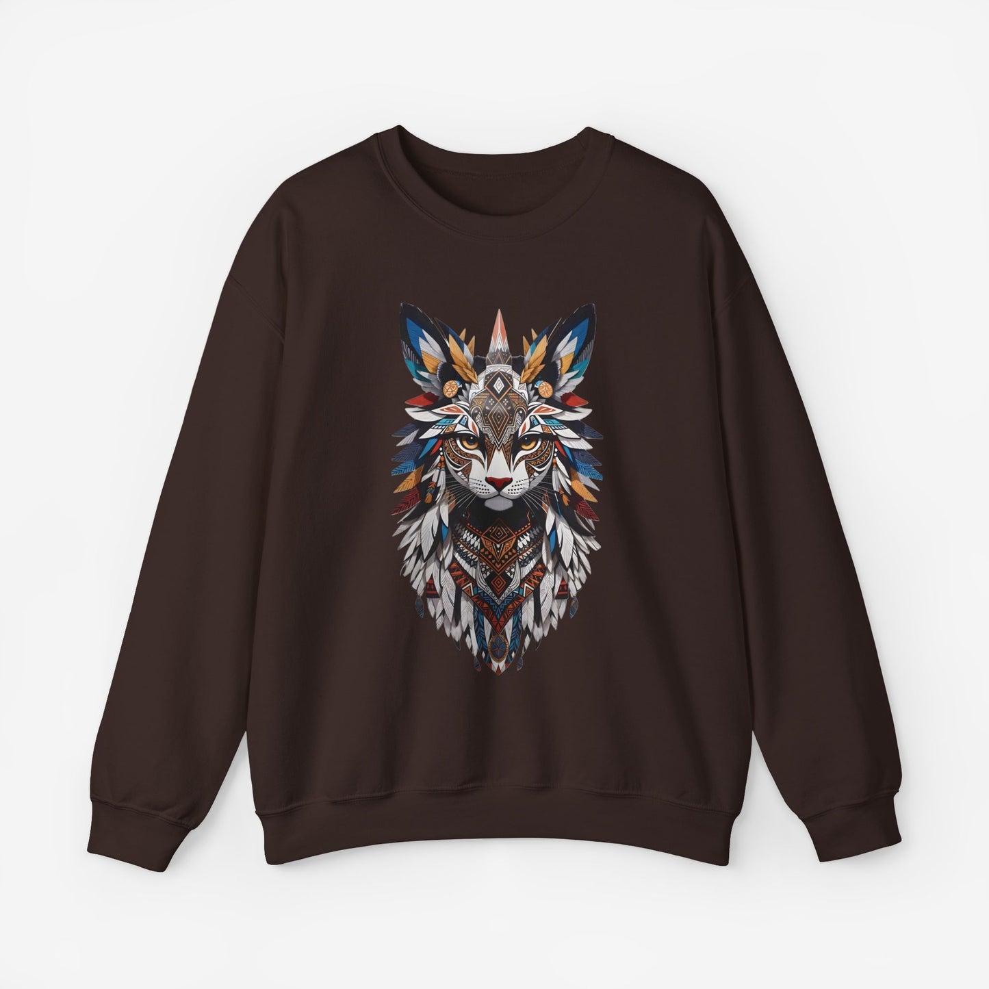 Cat Mandalas Sweatshirt Dark Chocolate S