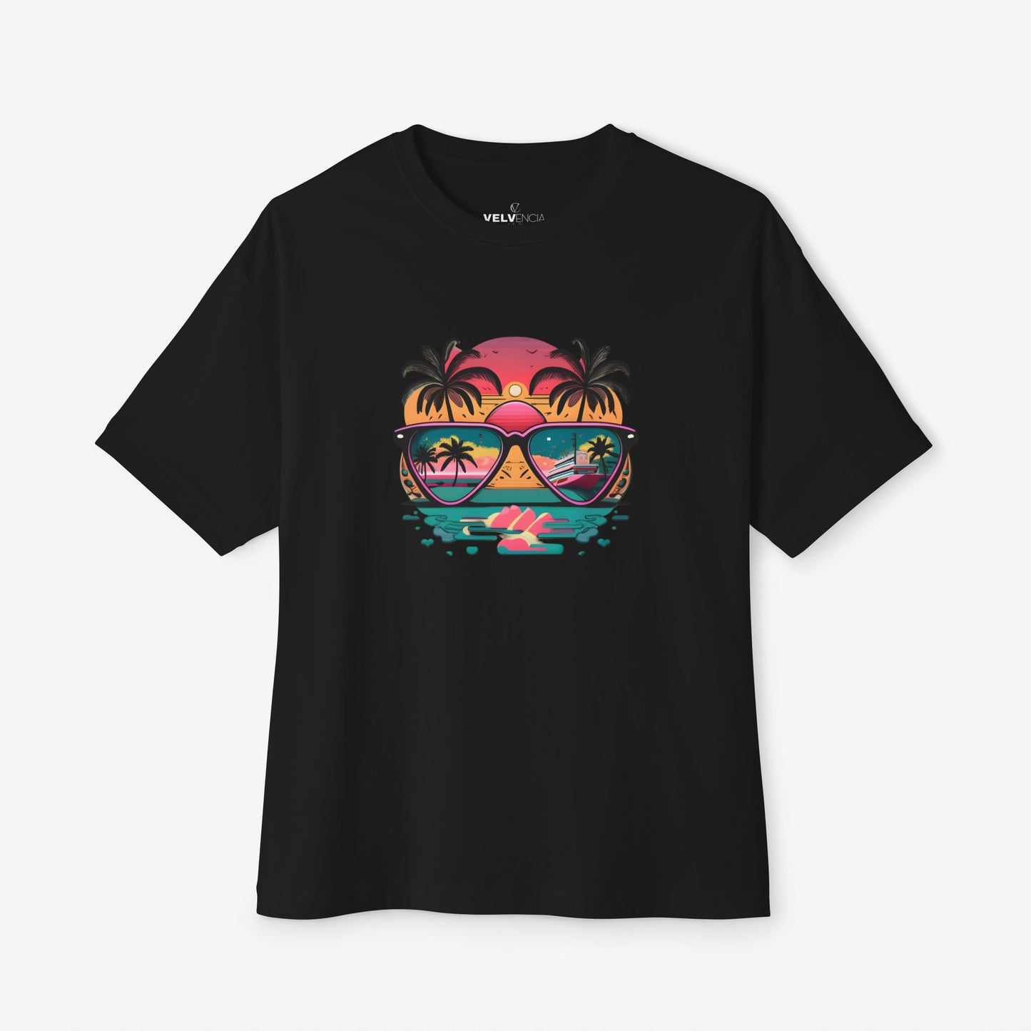 Tropical Sunset Oversized Boxy Tee