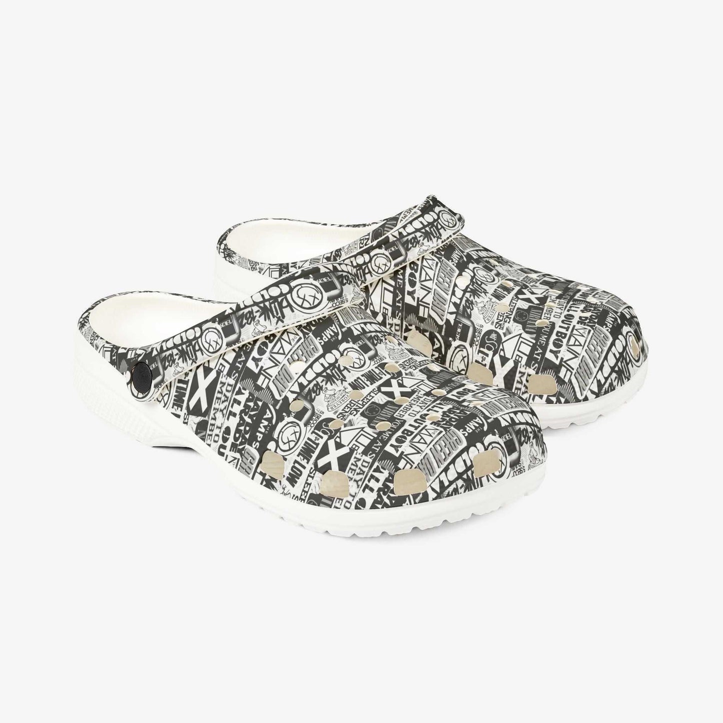 Trendy Clogs with Graffiti Design