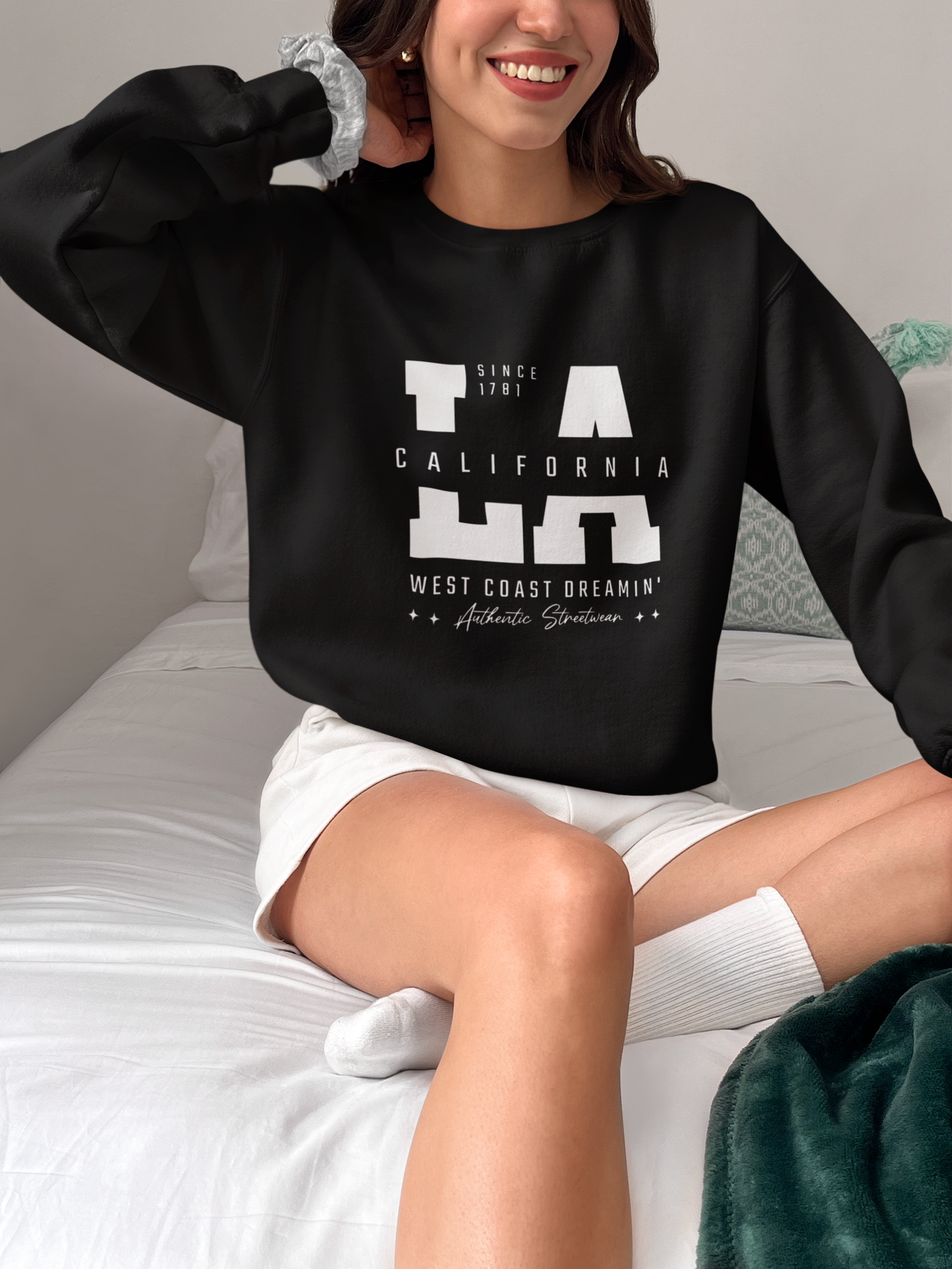 LA CALIFORNIA crewneck sweatshirt Black S