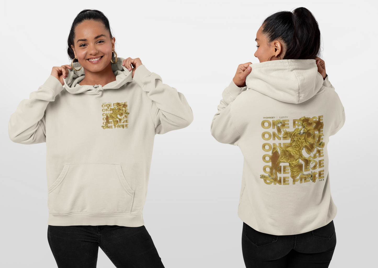 ONE PIECE Hooded Sweatshirt S Sand