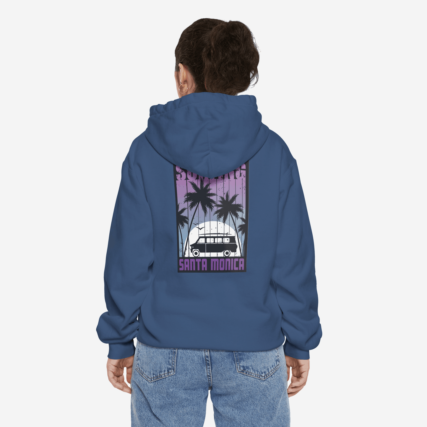 Santa Monica Surf Hoodie with Palm Tree Design