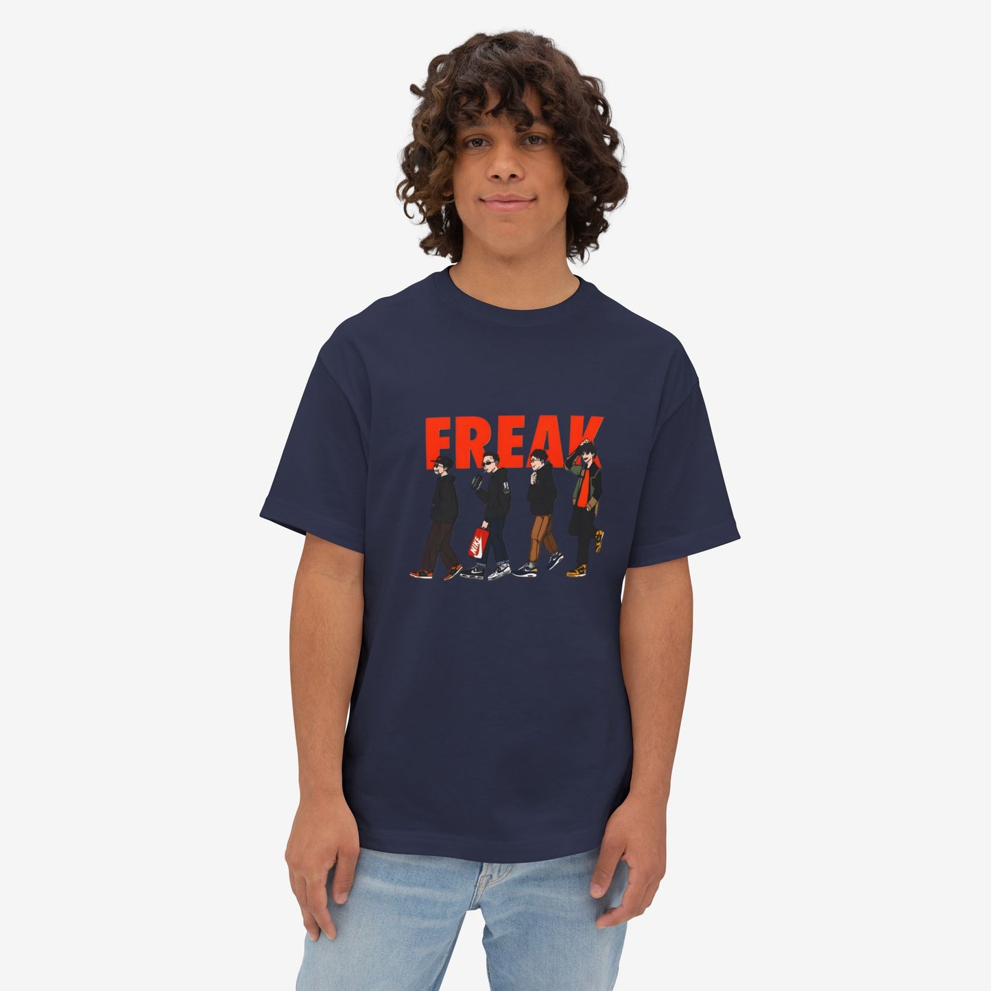 Freak Graphic Unisex Oversized Boxy Tee - Trendy Streetwear Style