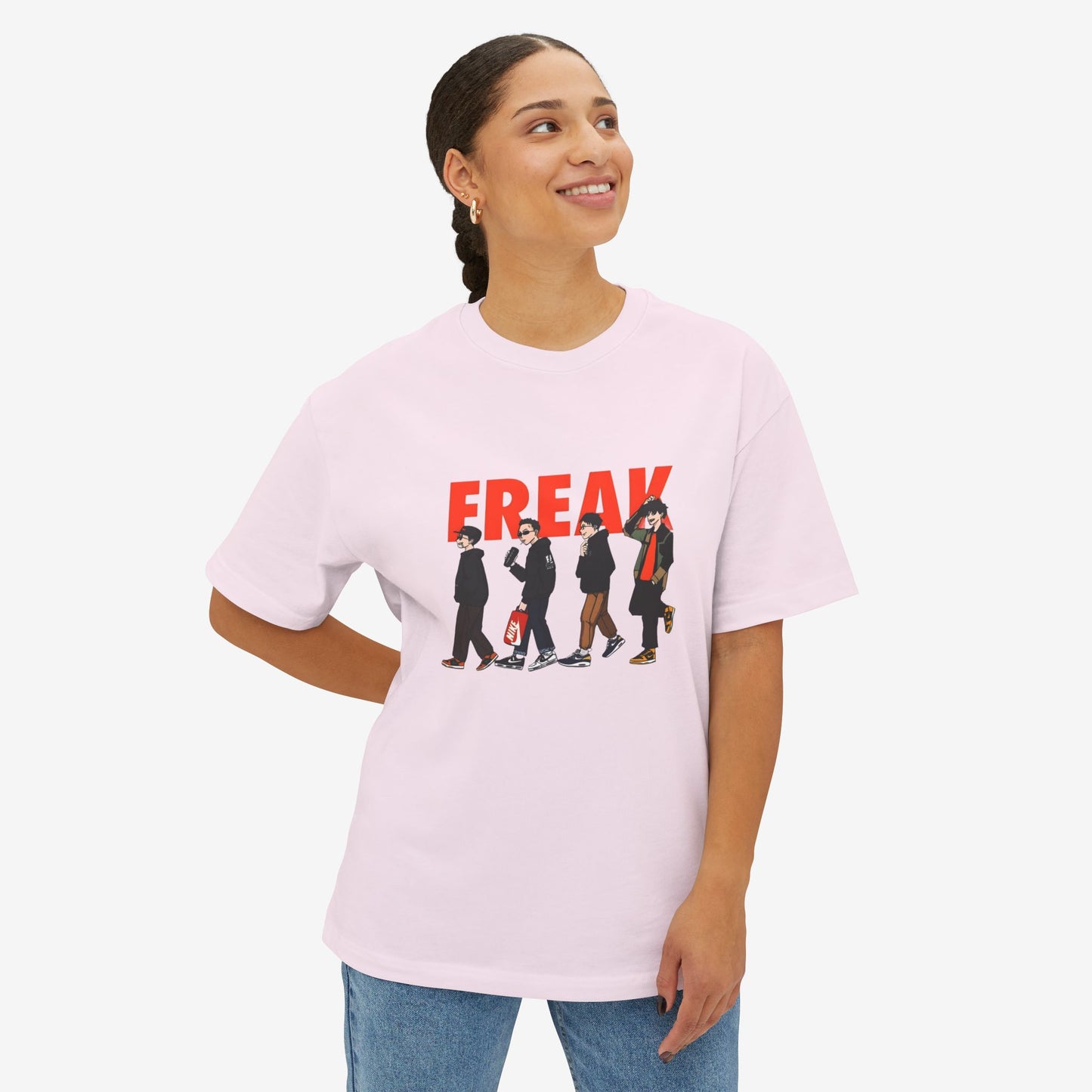 Freak Graphic Unisex Oversized Boxy Tee - Trendy Streetwear Style