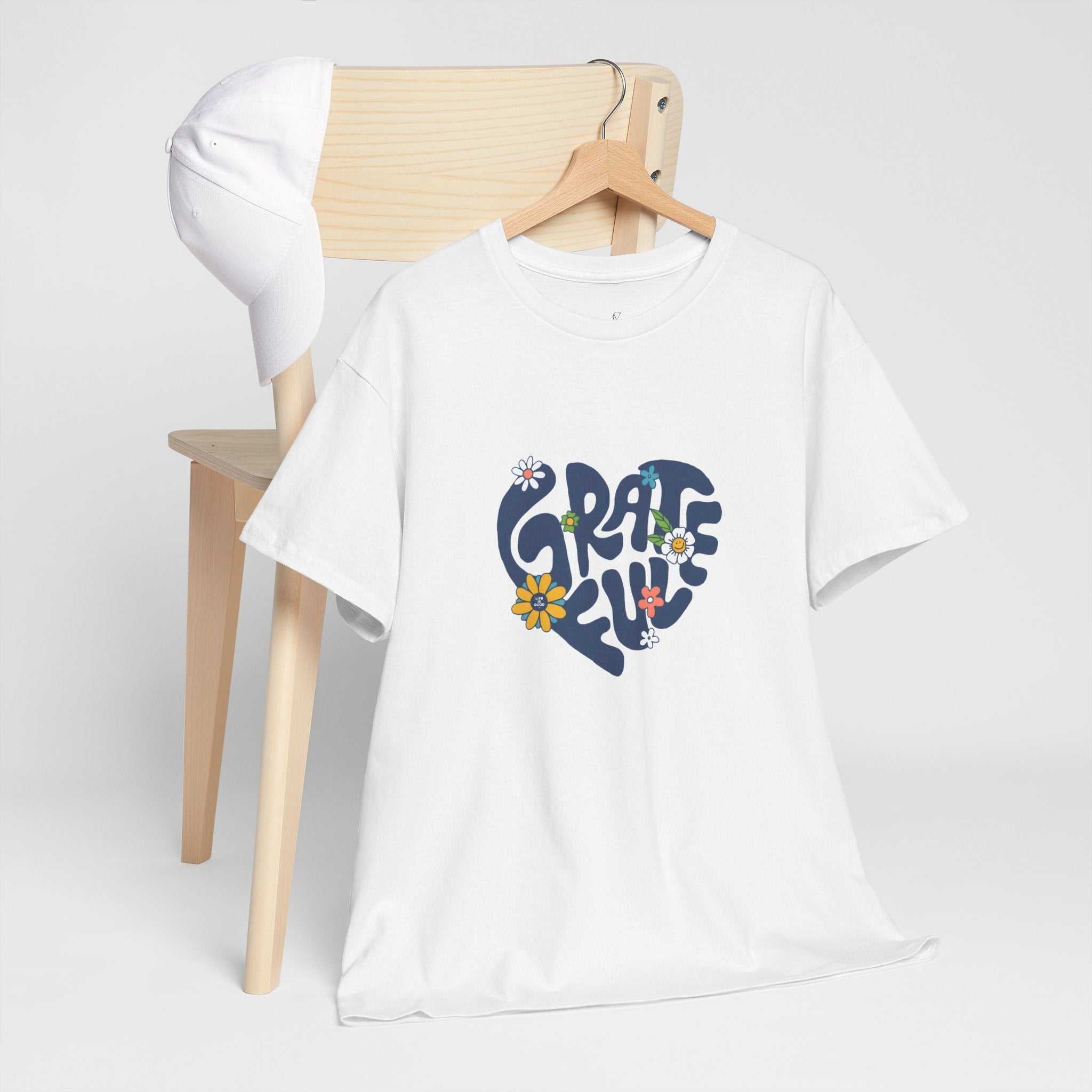 Grateful Heart Unisex Heavy Cotton Tee - Feel Good Apparel for Positivity Lovers