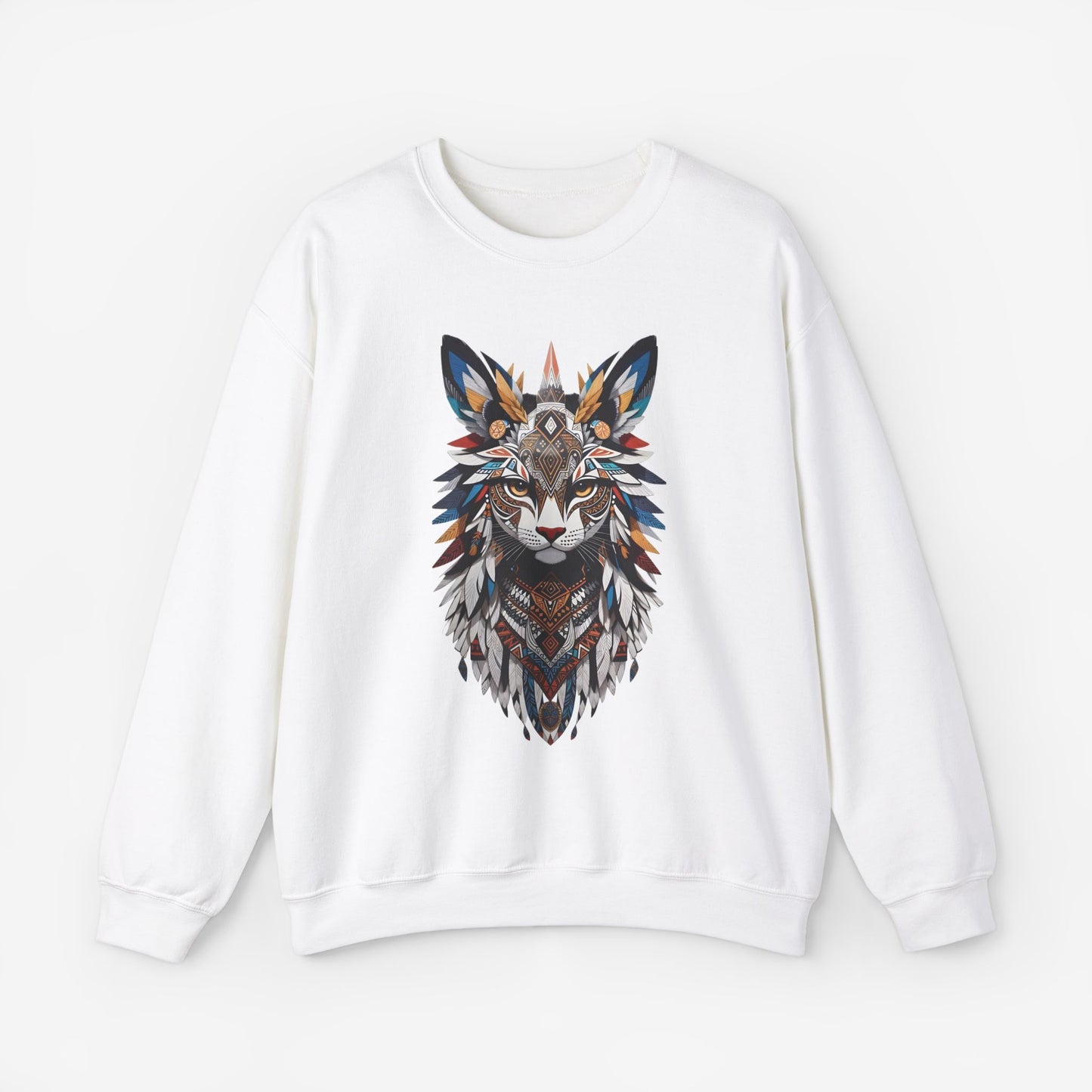 Cat Mandalas Sweatshirt White S
