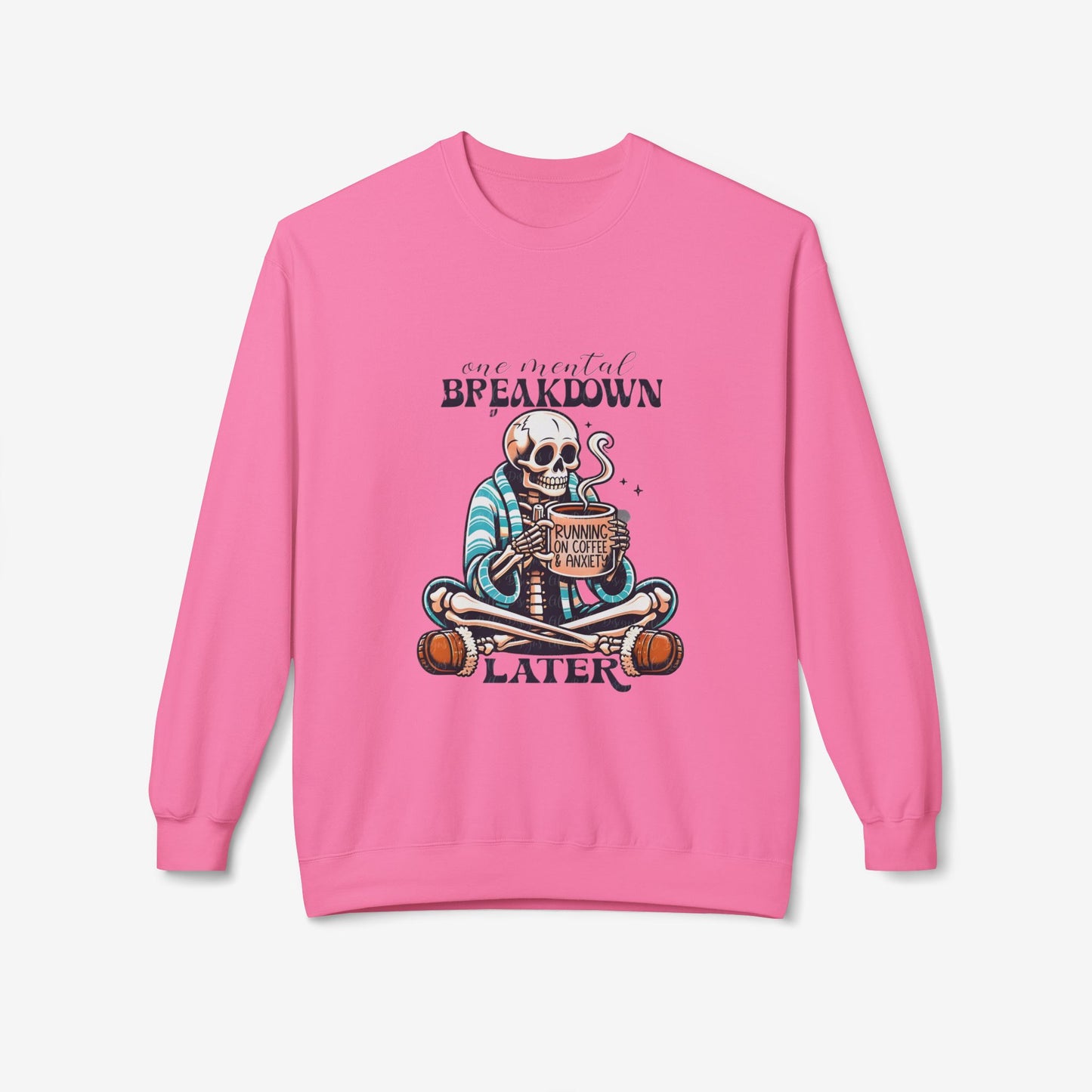 Crewneck Sweatshirt Breakdown graphic Pink Lemonade S