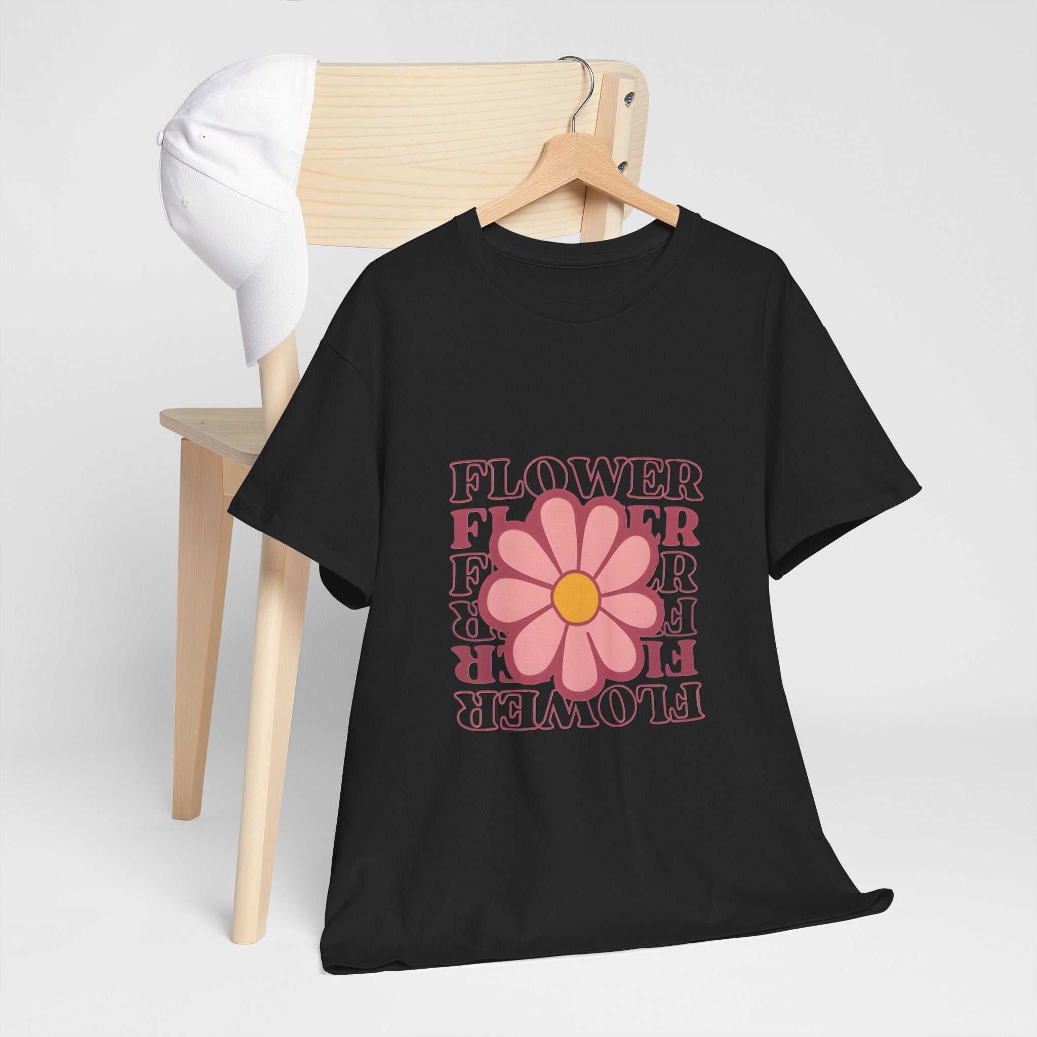 Retro Flower Unisex Heavy Cotton Tee for Nature Lovers