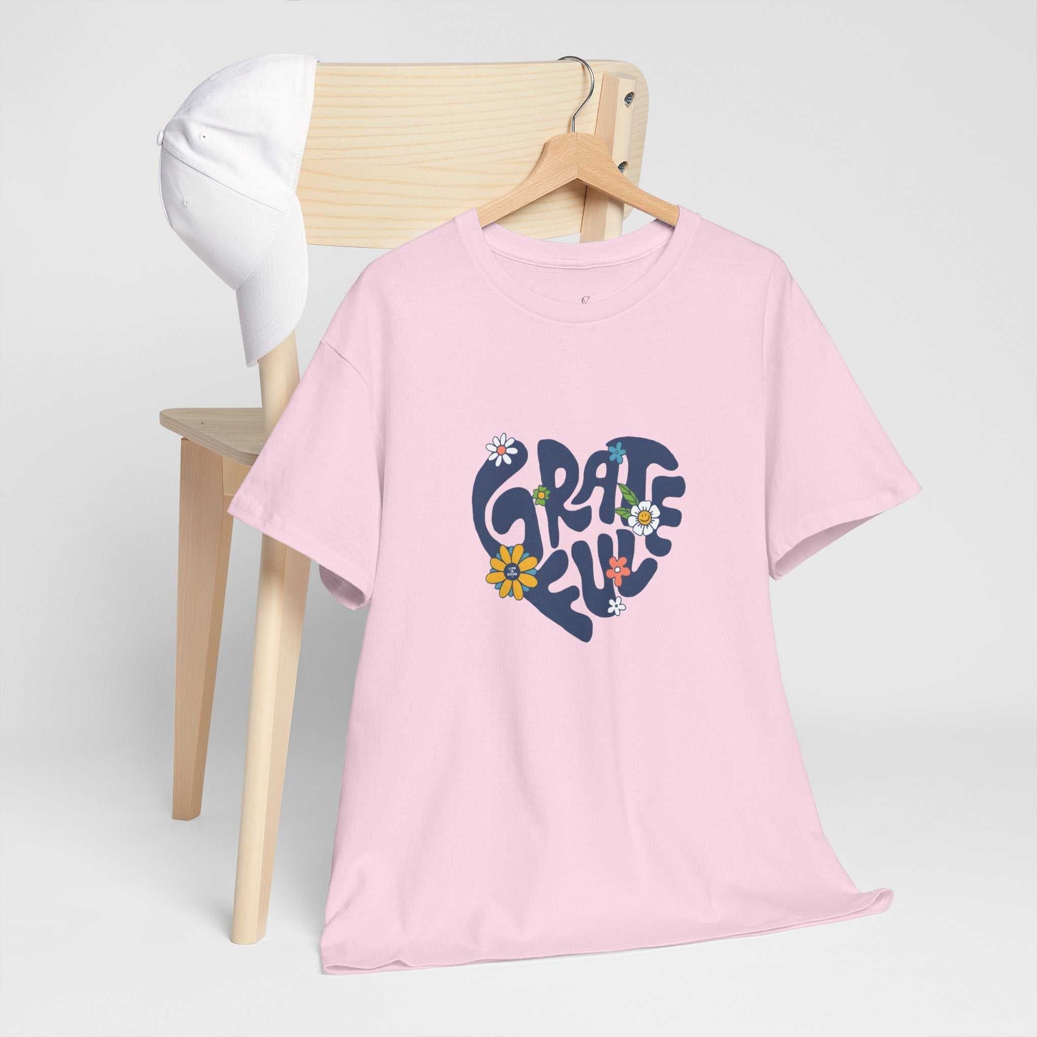 Grateful Heart Unisex Heavy Cotton Tee - Feel Good Apparel for Positivity Lovers