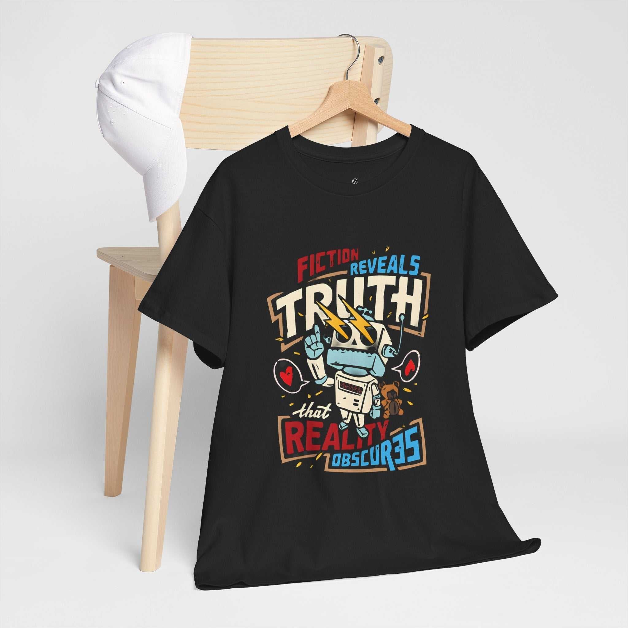 Unisex Heavy Cotton Tee - Fiction Reveals Truth Graphic Shirt