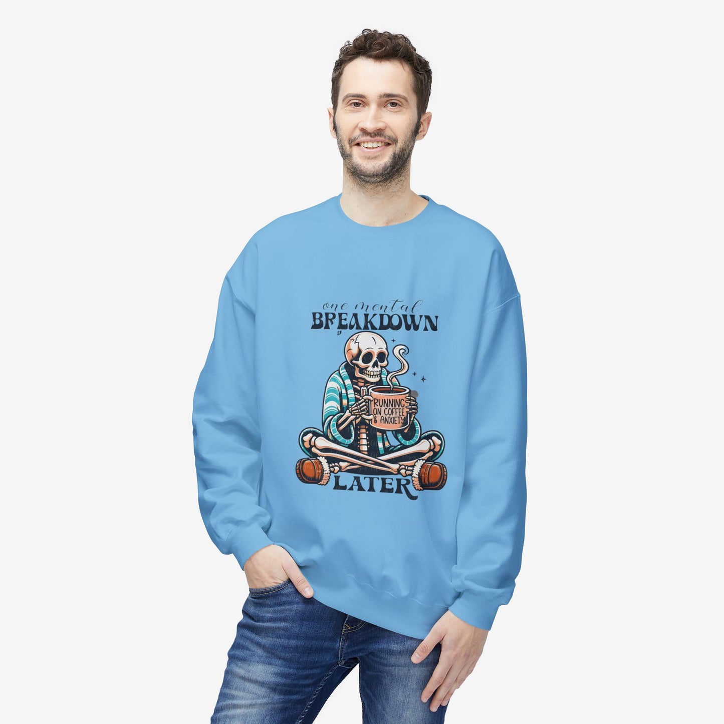 Crewneck Sweatshirt Breakdown graphic Sky S