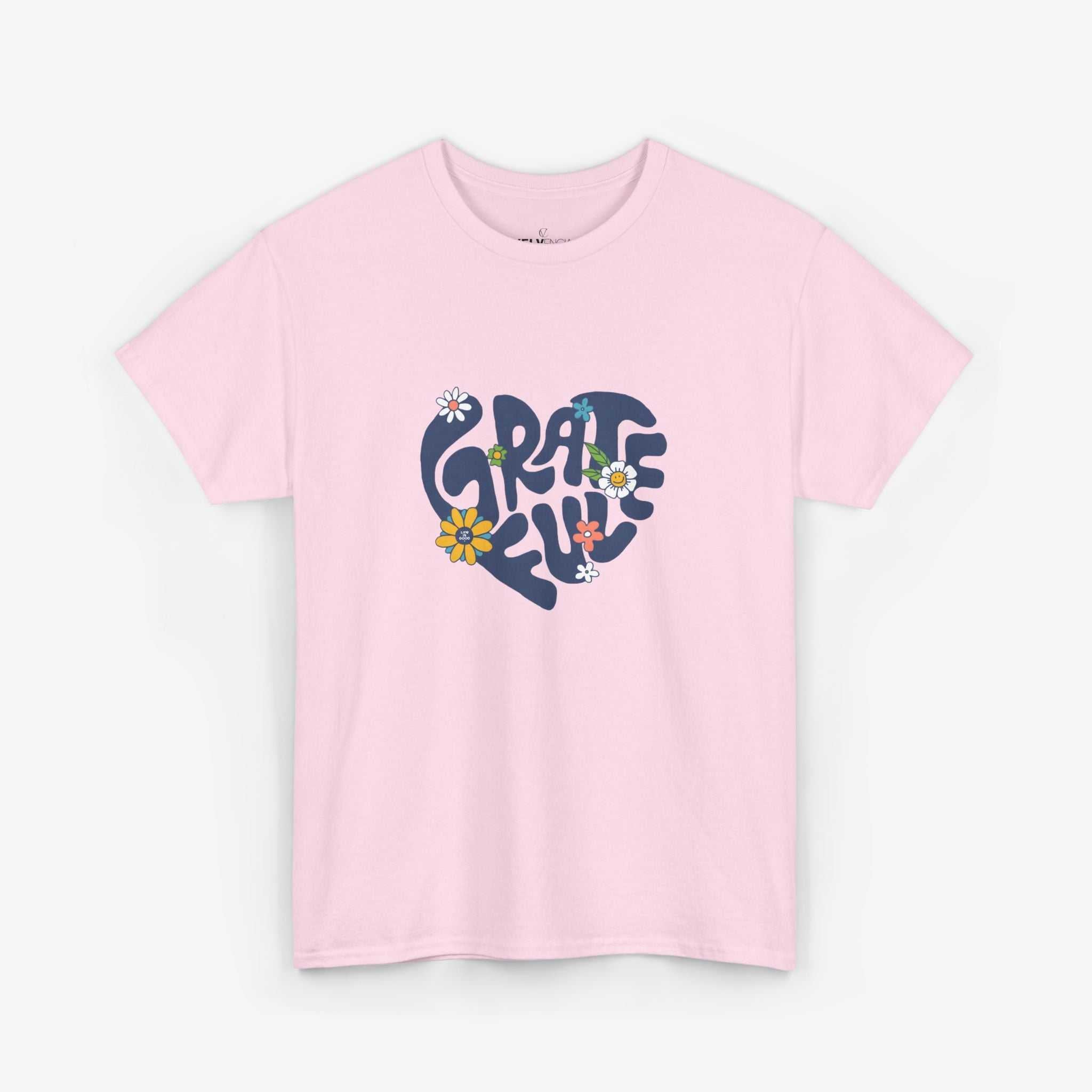 Grateful Heart Unisex Heavy Cotton Tee - Feel Good Apparel for Positivity Lovers