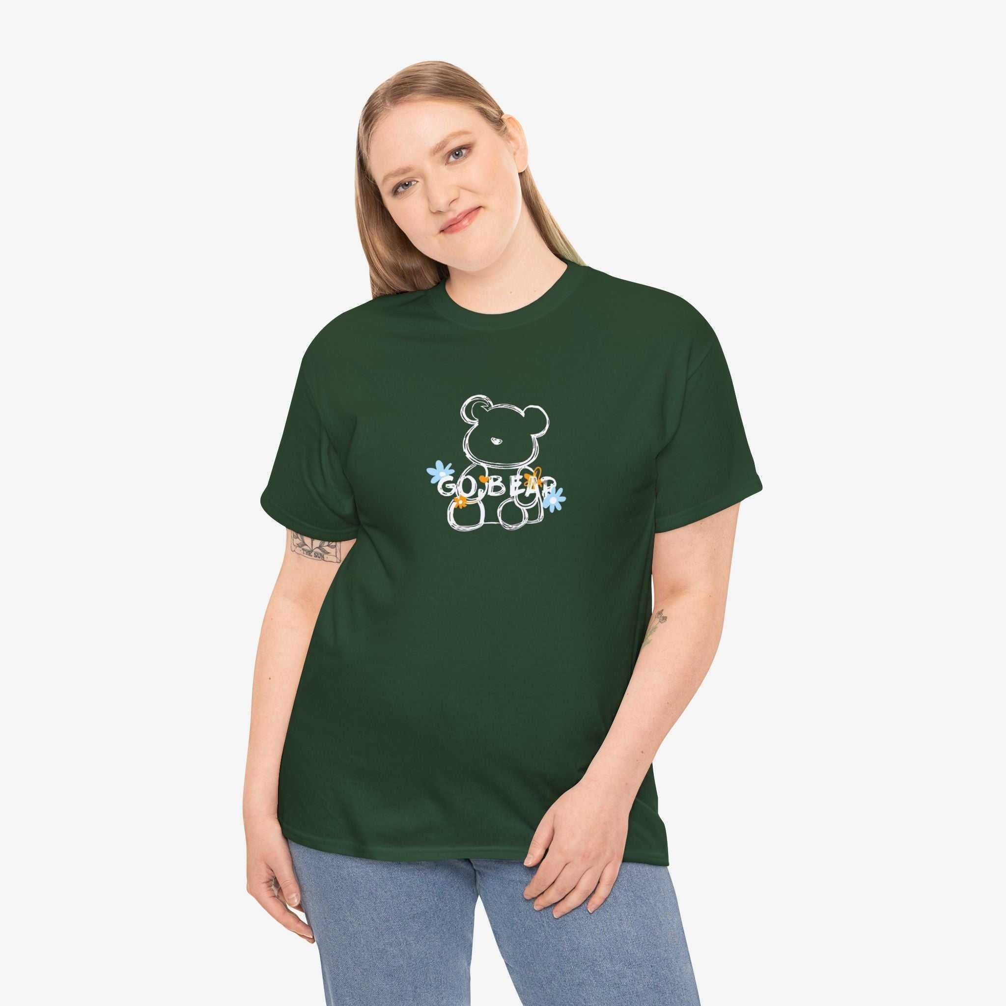 Cute Teddy Bear Graphic Unisex Heavy Cotton Tee