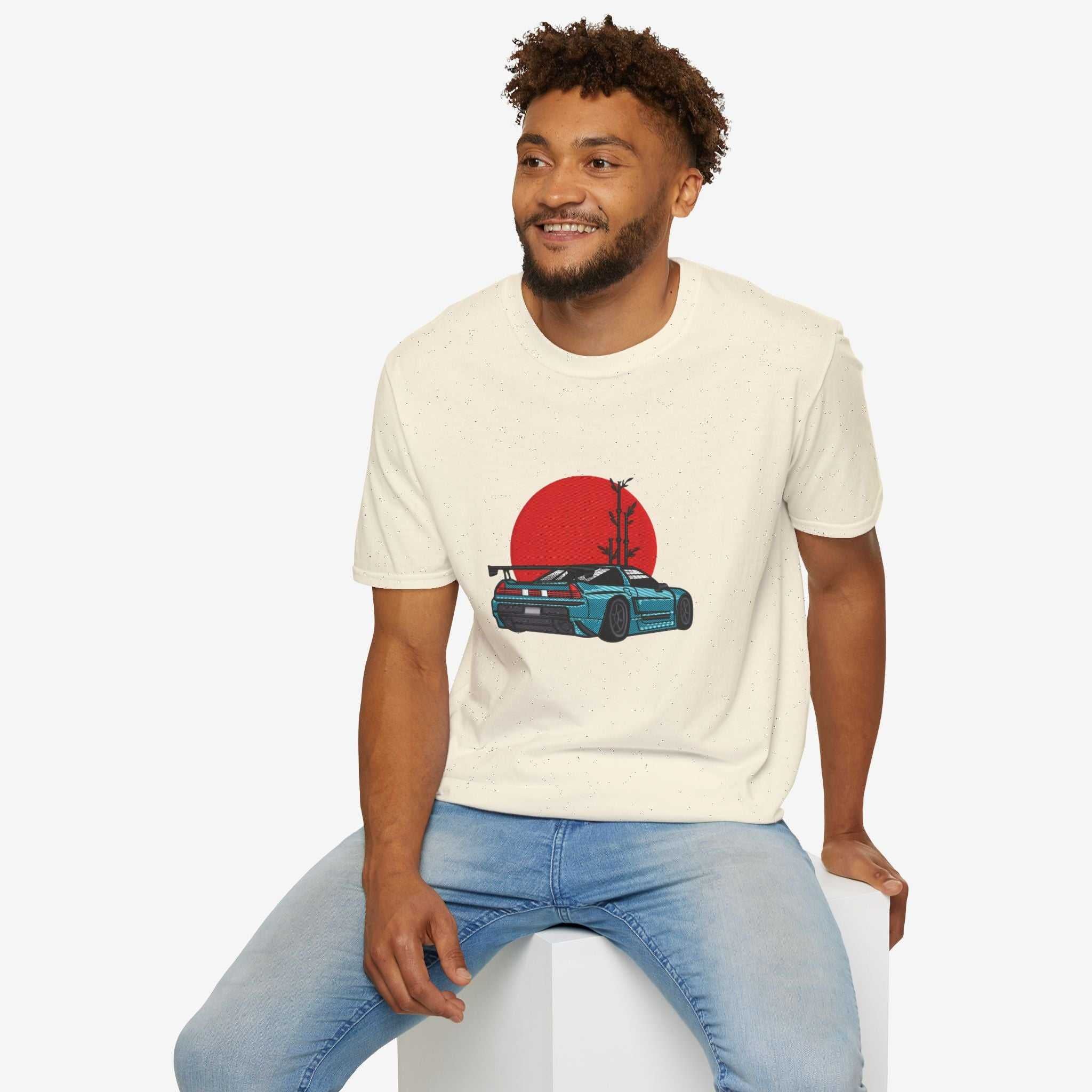 Retro Car Graphic Unisex T-Shirt - Vintage Sunset Design