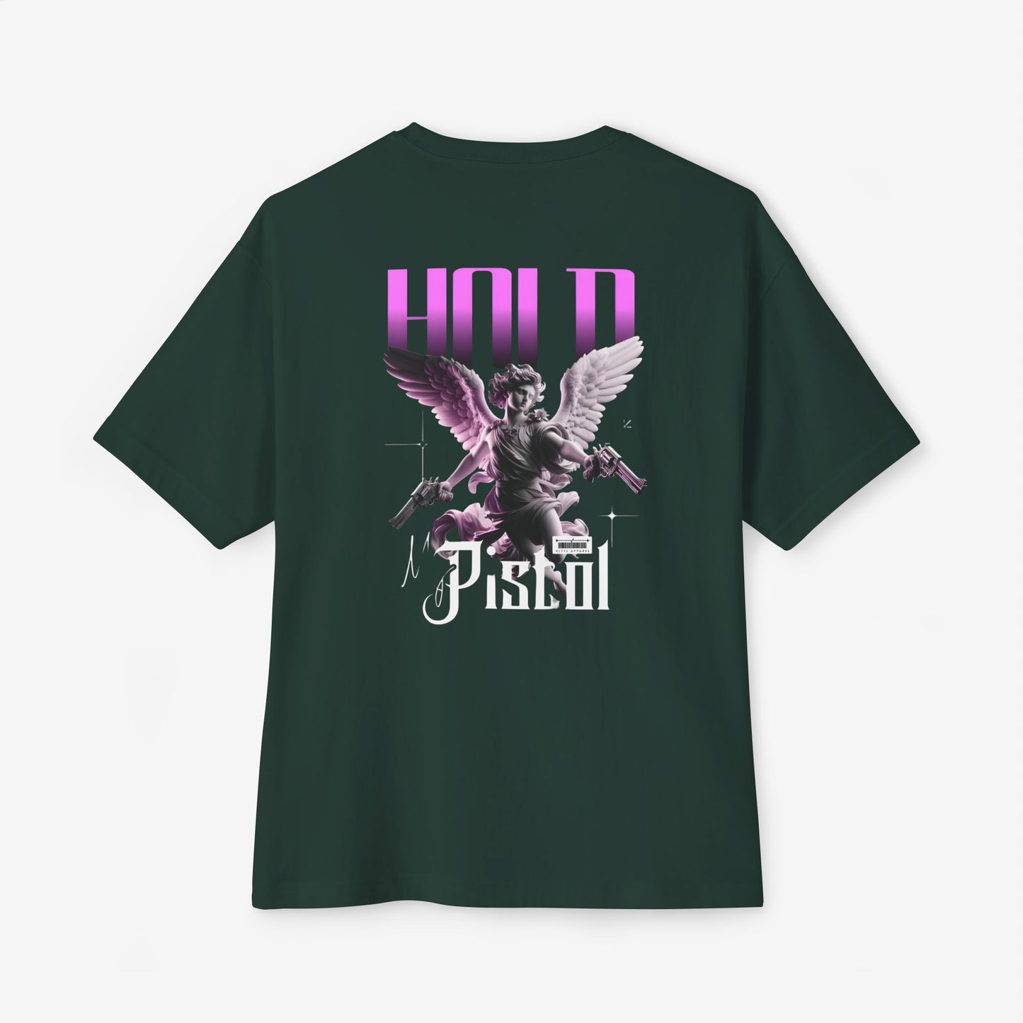 Oversized Tee - "Hold Pistol" Graphic T-Shirt
