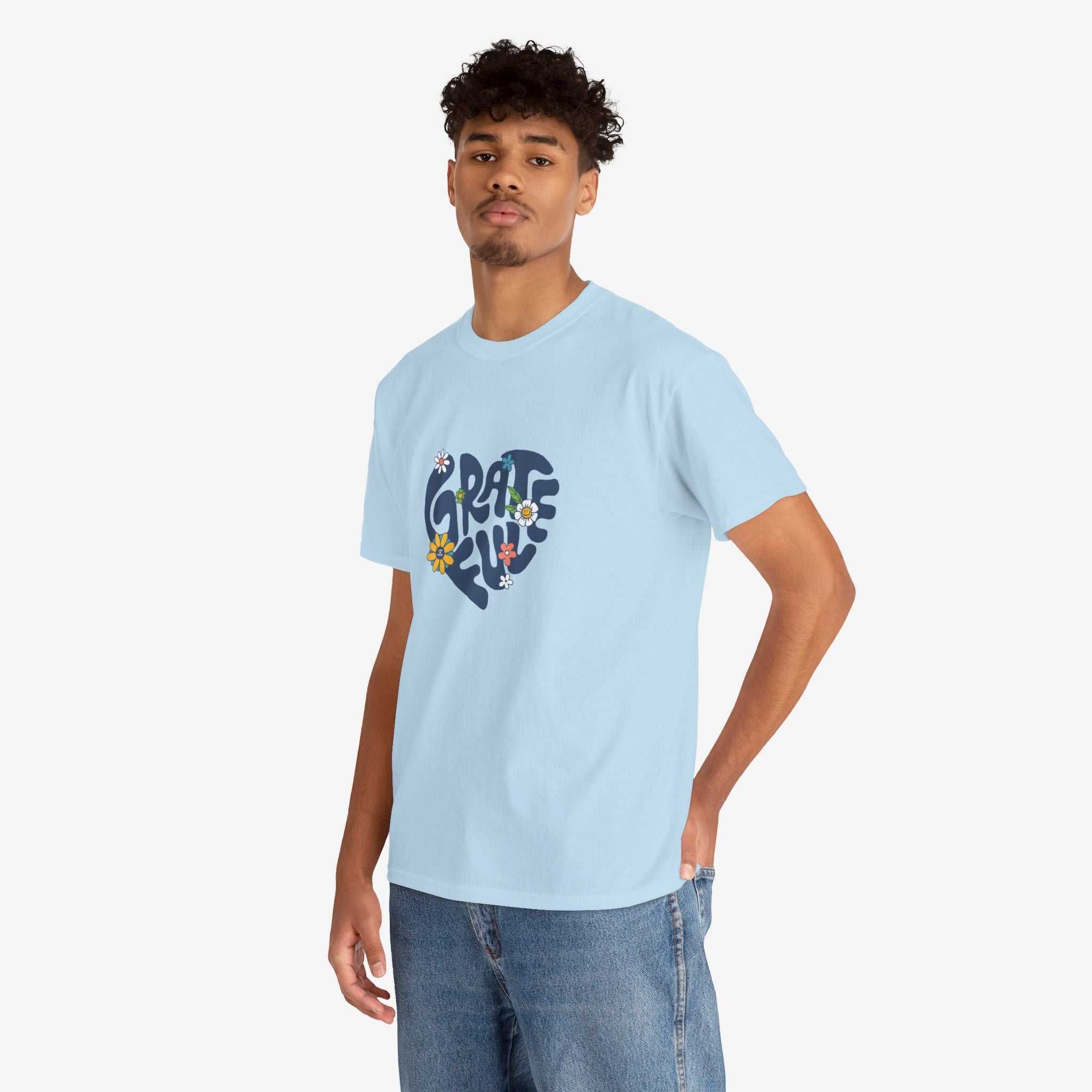 Grateful Heart Unisex Heavy Cotton Tee - Feel Good Apparel for Positivity Lovers
