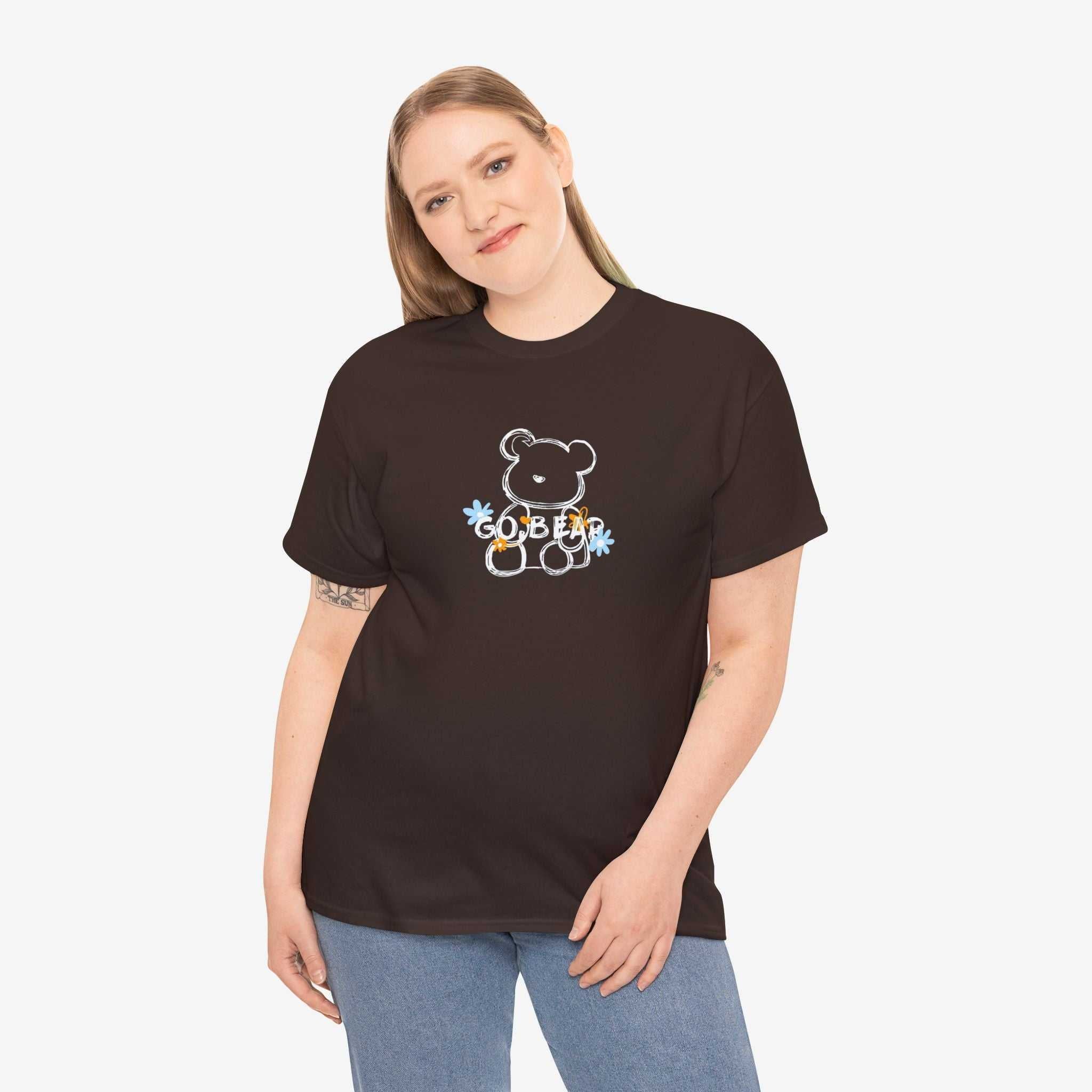 Cute Teddy Bear Graphic Unisex Heavy Cotton Tee