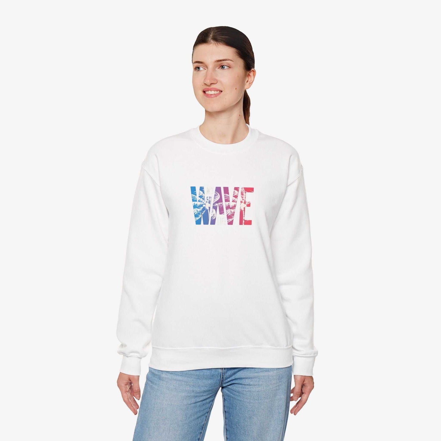 Unisex Heavy Blend™ Wave Sweatshirt - Cozy Ocean Vibe Apparel for Beach Lovers