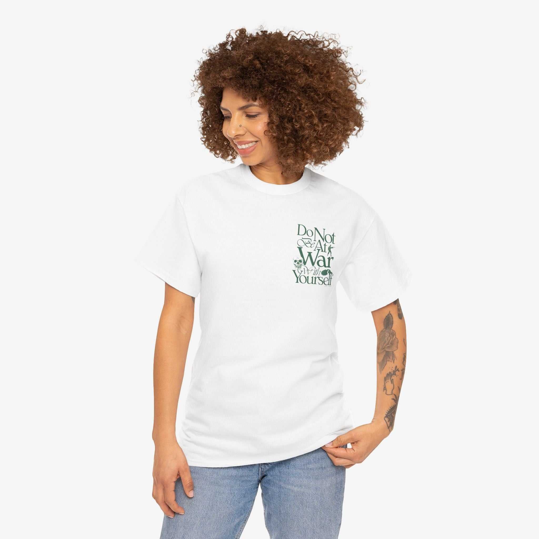 Unisex Heavy Cotton Tee - 'Do Not War With Yourself' Graphic Shirt