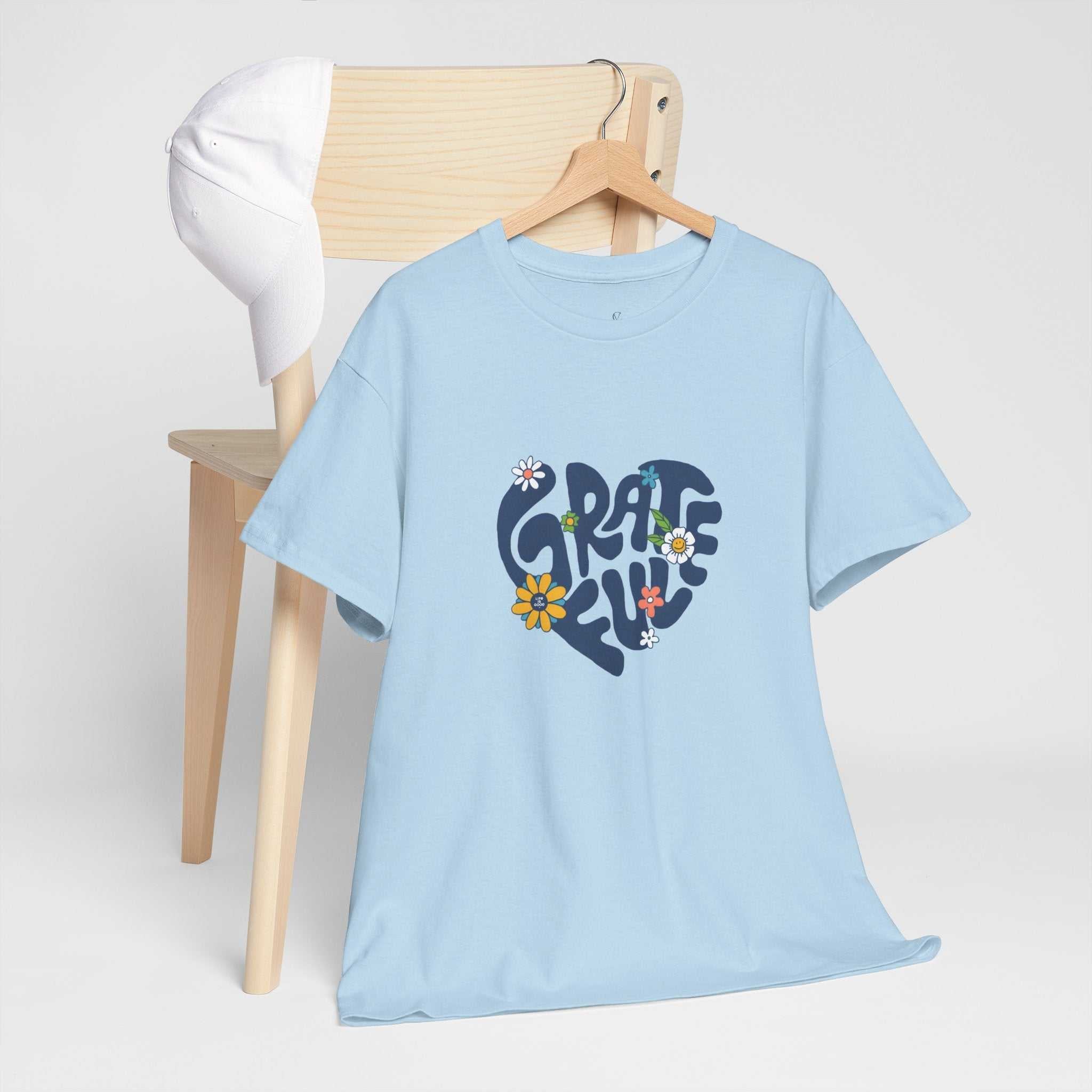 Grateful Heart Unisex Heavy Cotton Tee - Feel Good Apparel for Positivity Lovers
