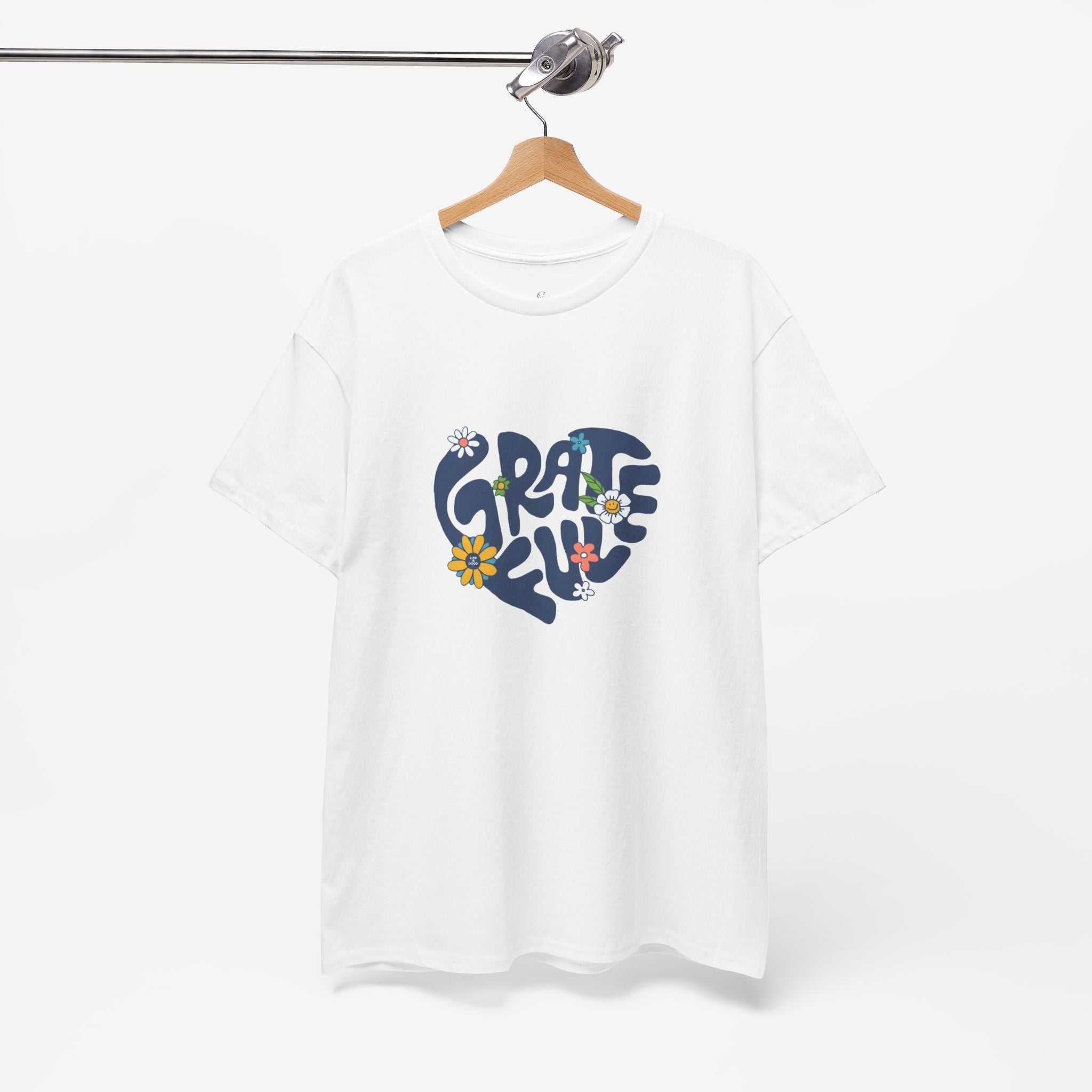 Grateful Heart Unisex Heavy Cotton Tee - Feel Good Apparel for Positivity Lovers