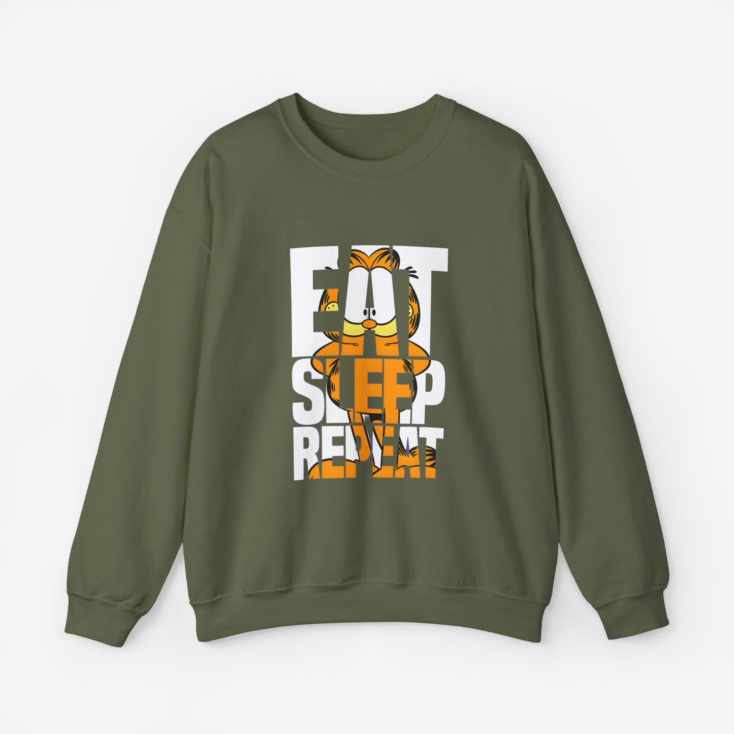 EAT SLEEP REPEAT Sweatshirt Military Green S