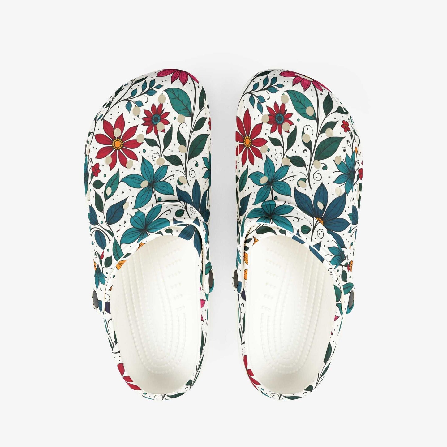 Flowers Print Clogs