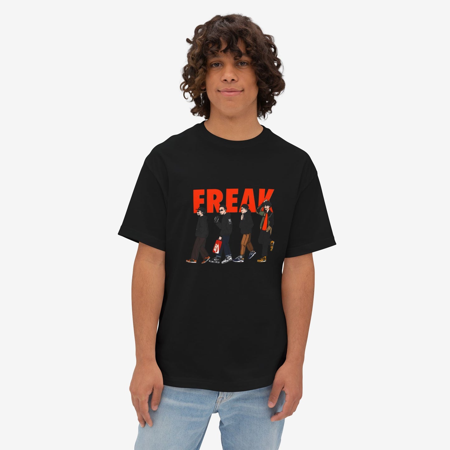 Freak Graphic Unisex Oversized Boxy Tee - Trendy Streetwear Style